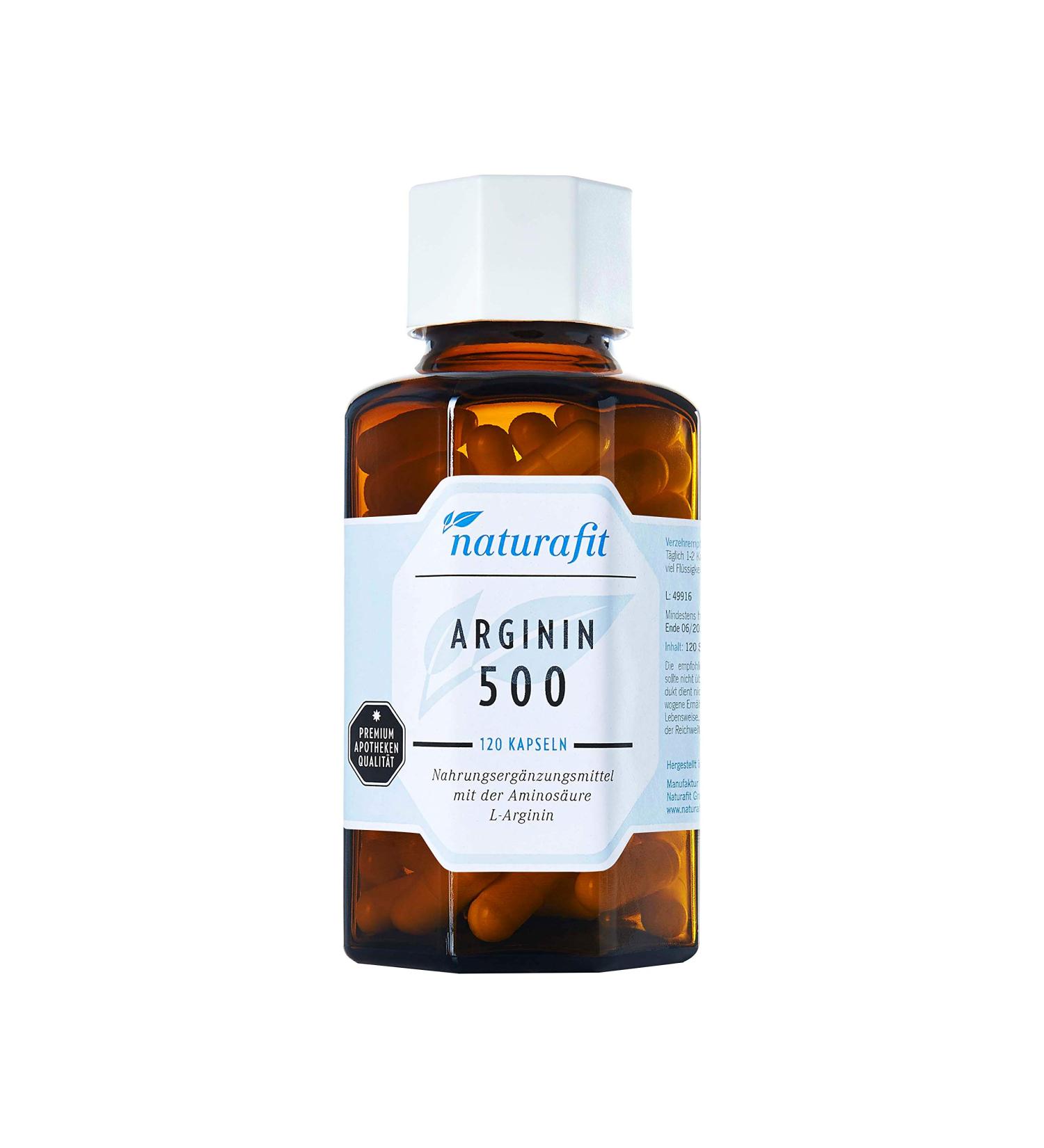 Naturafit Arginine 500 | 120 Capsules - Premium L-Arginine for Enhanced Performance | International Shipping Available - Buy Online on GoSupps.com