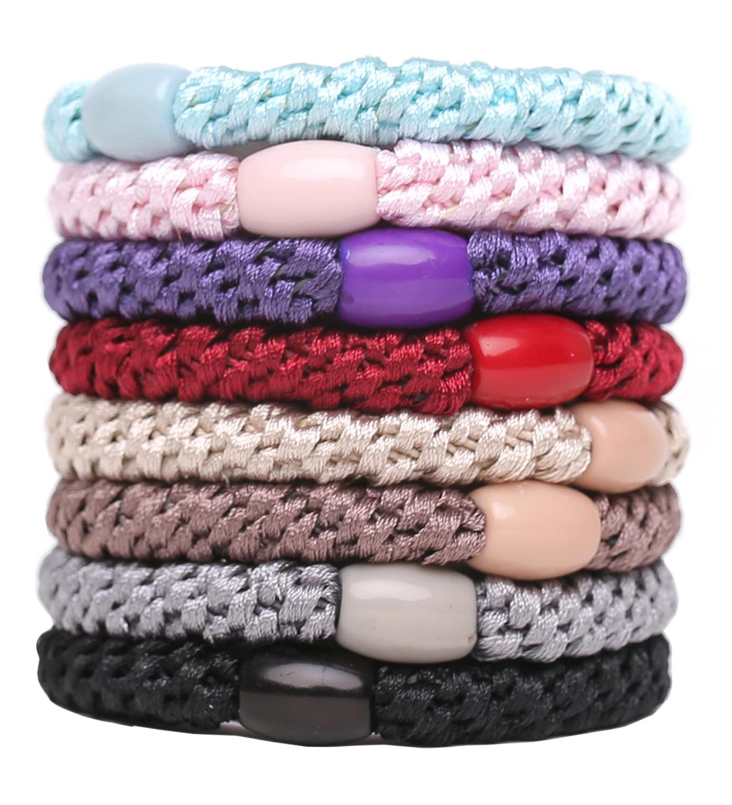 GYGYL 8Pcs Mixed Color Hair Ties for Women Girls - No Damage Ponytail Holders (Style 14) - Buy Online on GoSupps.com