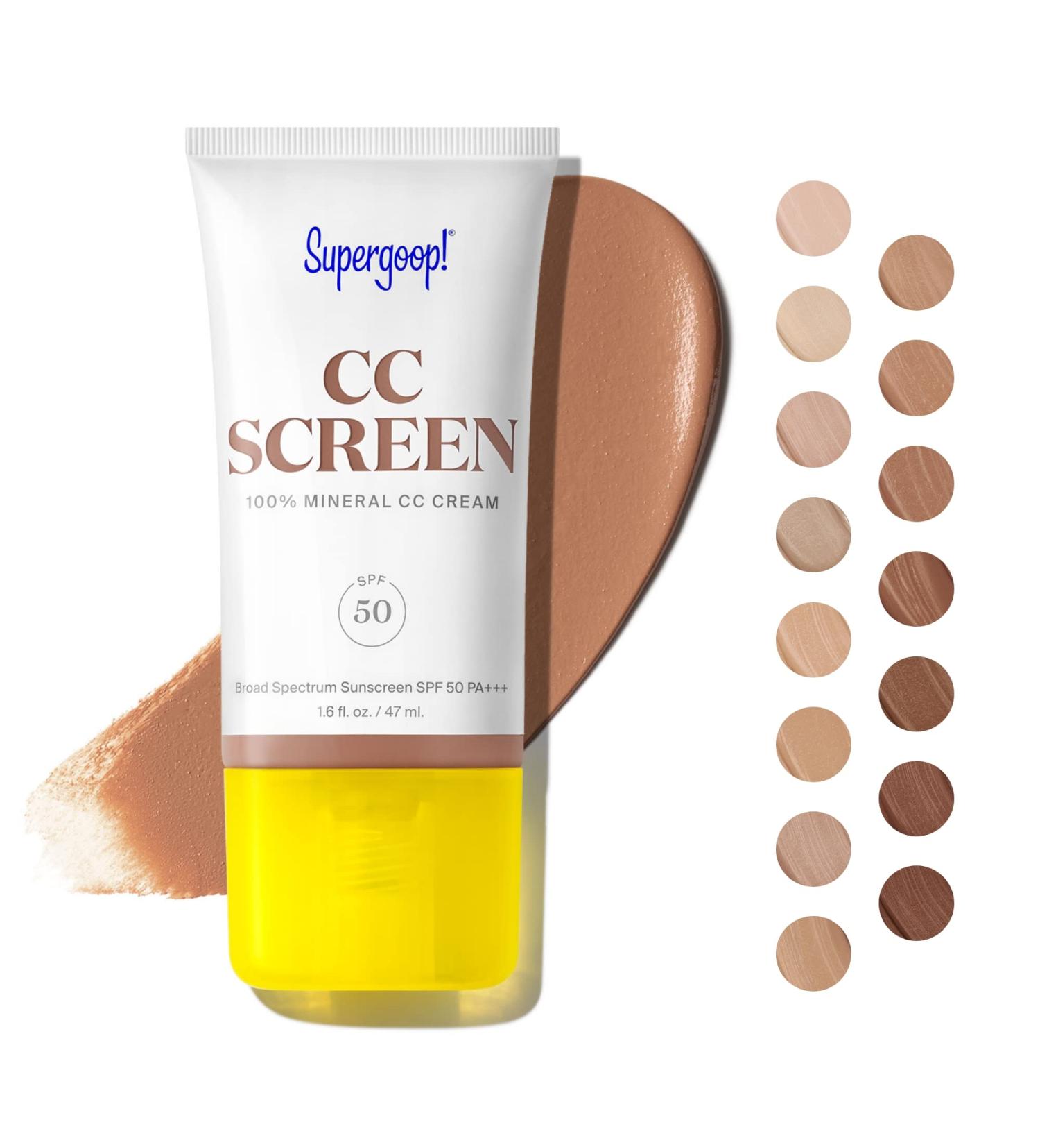 Supergoop! CC Screen SPF 50 PA++++ Mineral CC Cream - Tinted Moisturizer with Broad Spectrum Sunscreen - Buy Online on GoSupps.com