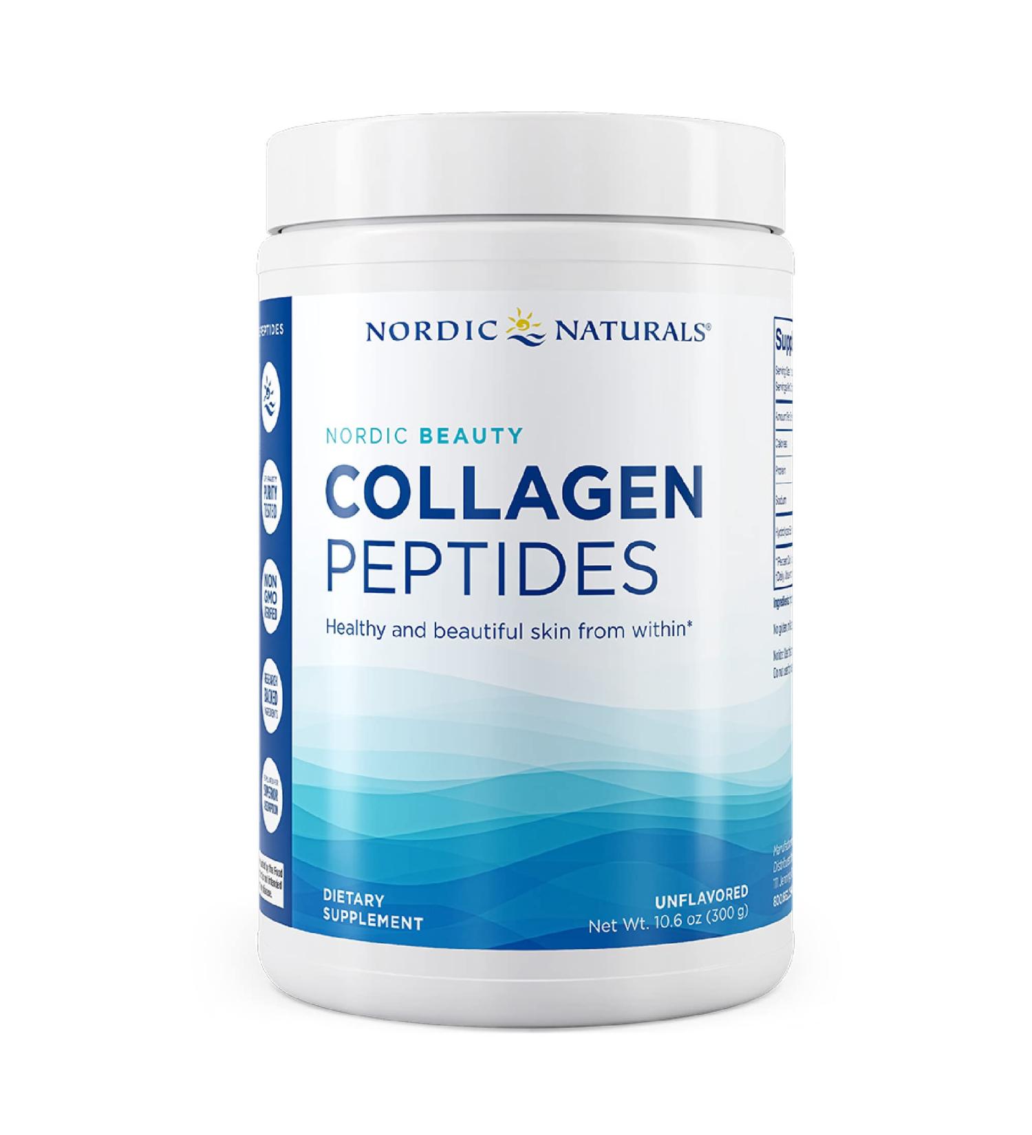Nordic Naturals Beauty Collagen Peptides Unflavored 10.6 oz - Enhance Skin Health - Buy Online on GoSupps.com