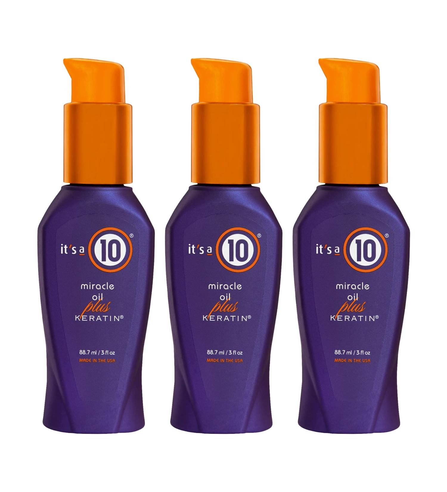 It's a 10 Haircare Miracle Oil Plus Keratin 3 fl. oz. (Pack of 3) - Buy Now for Healthy & Strong Hair - Buy Online on GoSupps.com