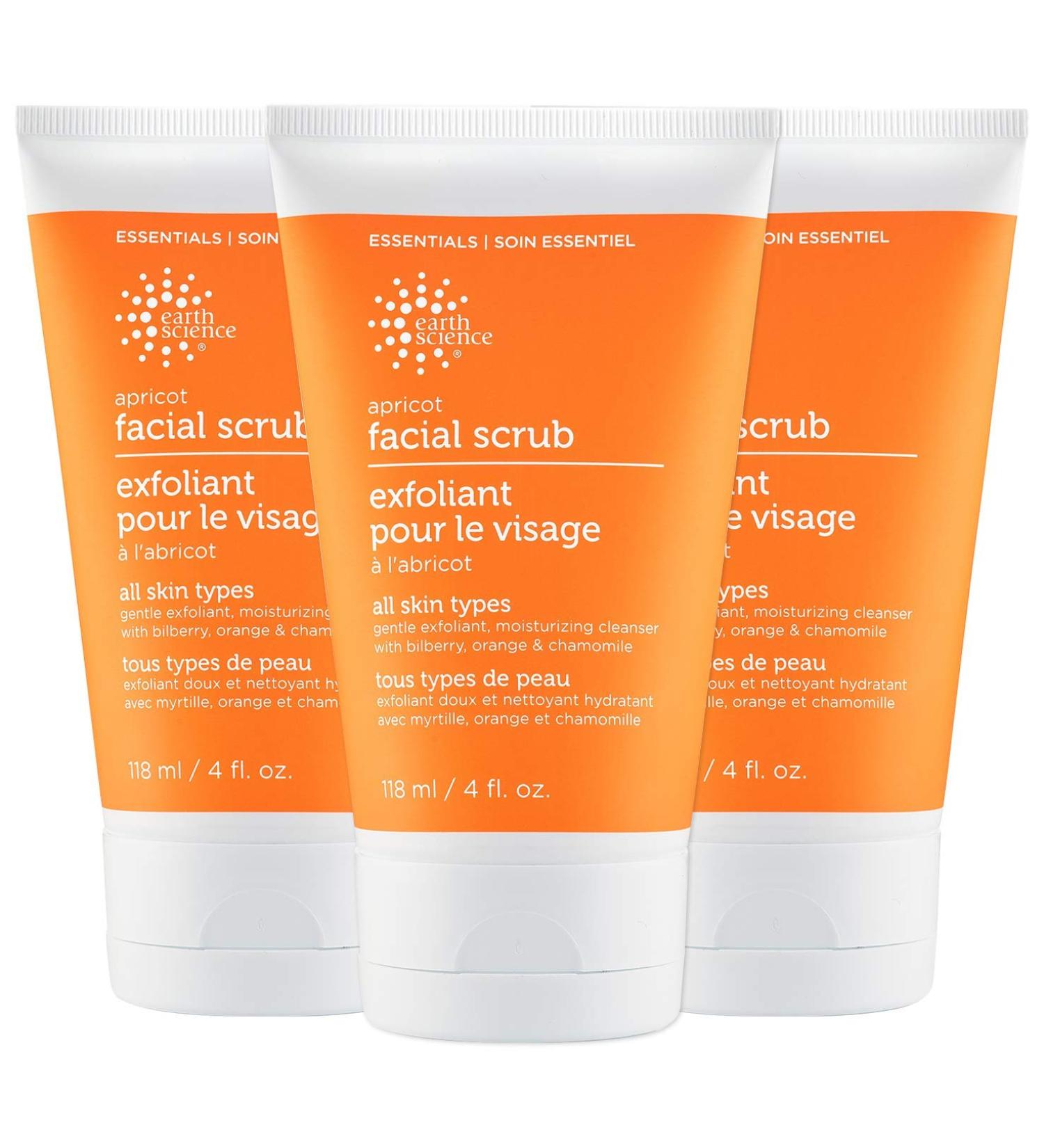 Earth Science Apricot Facial Scrub 4 fl oz | Exfoliating & Refreshing Skincare - Buy Online on GoSupps.com
