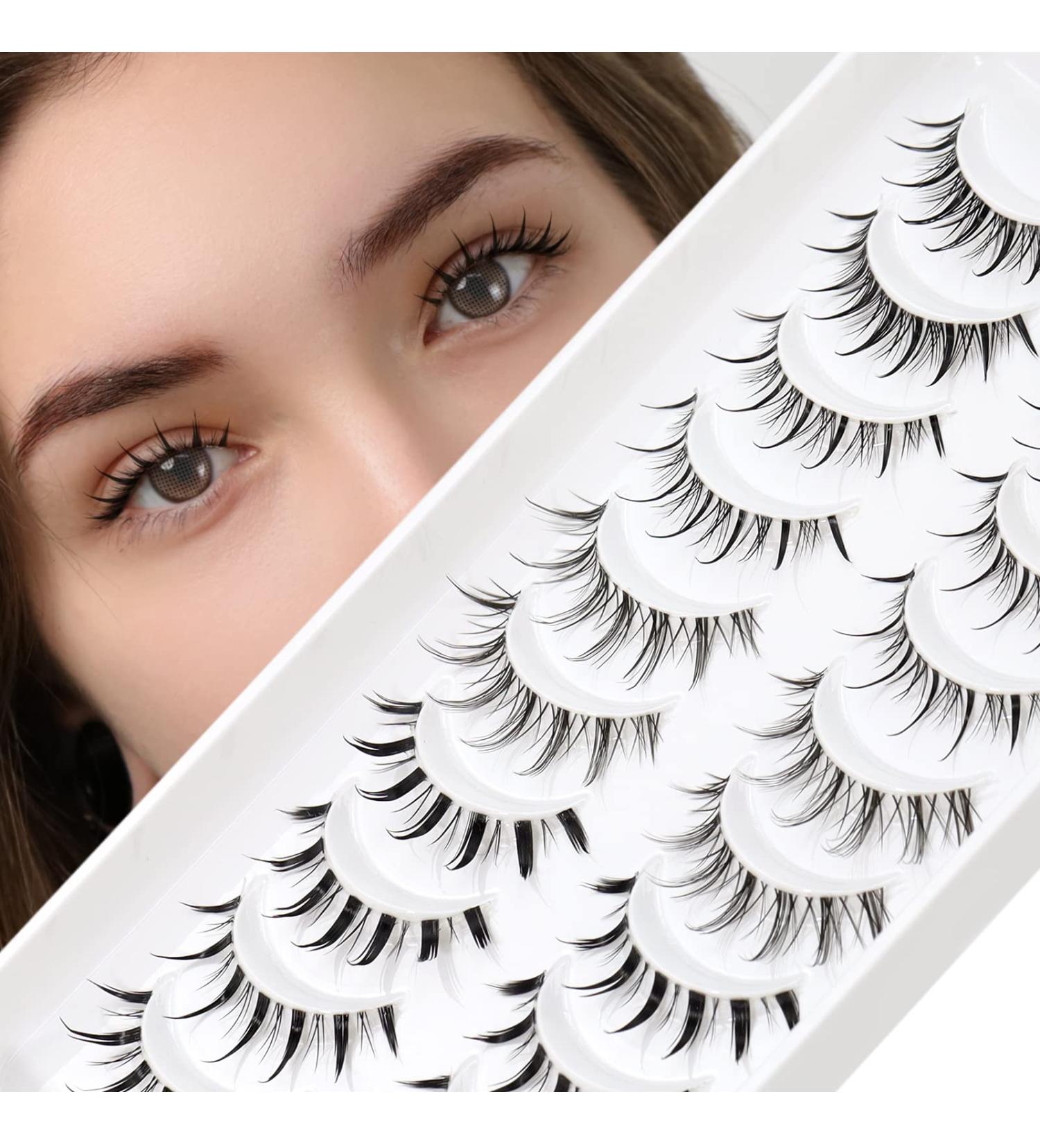 Emeda Manga Eyelash 10 Pairs - Stylish Anime & Cosplay Lashes 100% Handmade Soft & Natural with Transparent Band - Buy Online on GoSupps.com
