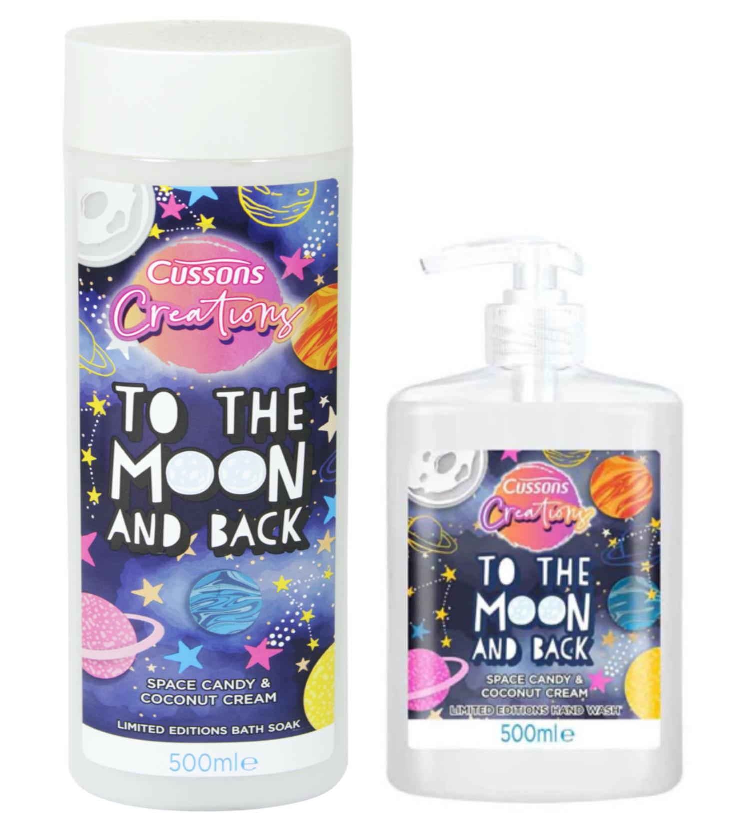 Cussons Creations Limited Edition Soap & Shower Gel. To The Moon And Back A Fragranced Blend of Space Candy & Coconut Cream. - Buy Online on GoSupps.com
