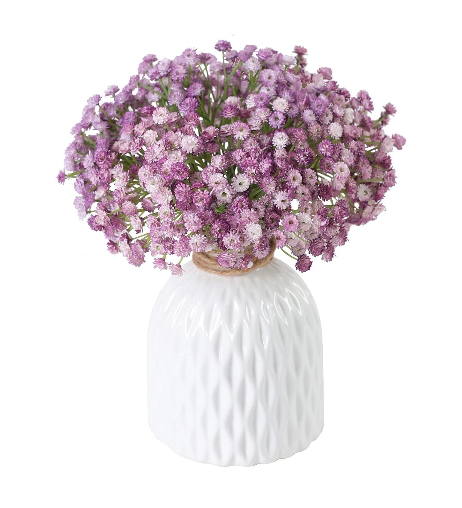 Justoyou 10 Pcs Baby's Breath Artificial Flowers - Purple Real Touch Gypsophila for Wedding Party Home Decor - Buy Online on GoSupps.com