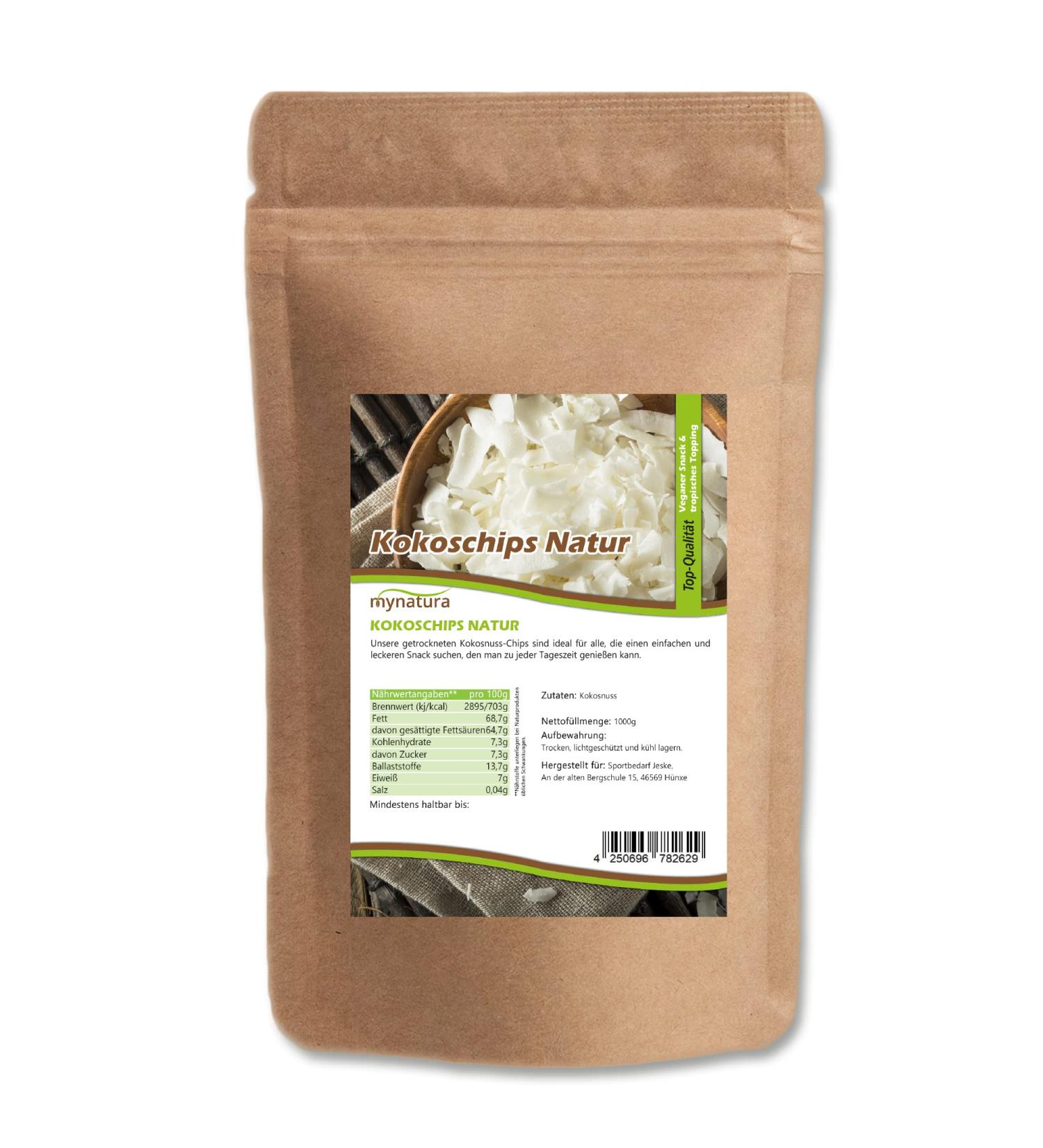 Mynatura Kokoschips Naturell Naturlige Veganske Koksnacks (1000g) | Lactosefri Topping til Bagning & Madlavning - Buy Online on GoSupps.com