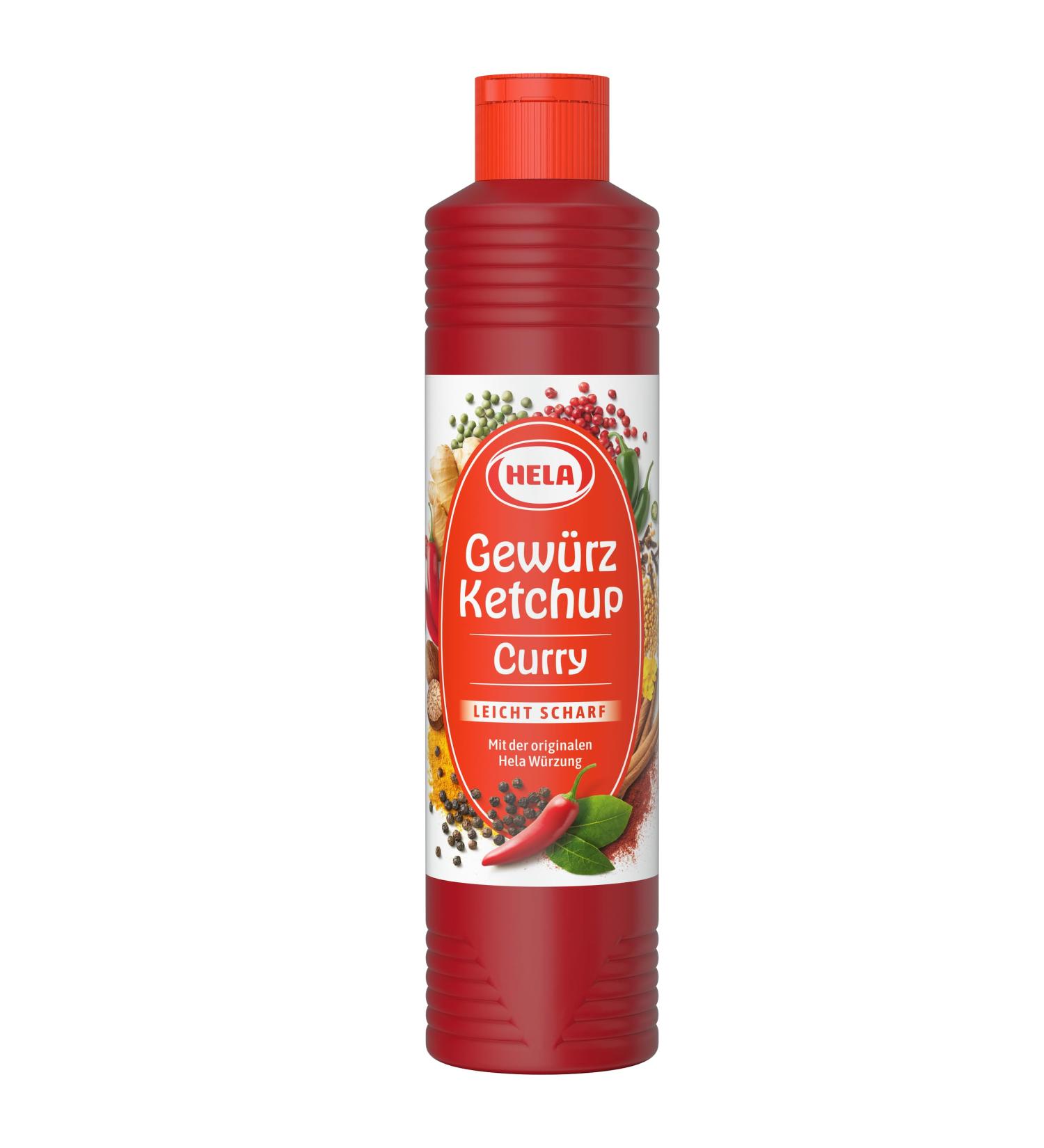Hela Ketchup Curry Leicht Scharf Slightly Hot 800ML Slightly Hot 800 ml (Pack of 1)