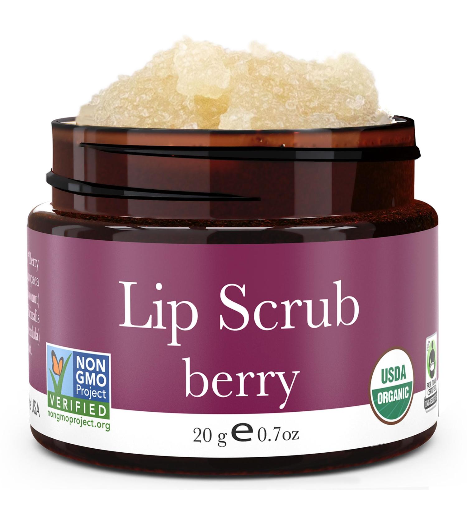Beauty by Earth Lip Scrub - Berry Flavor | Natural Exfoliator for Chapped Dry Lips | Bio Peeling Sugar Scrubs for Men & Women | 1 Container - Buy Online on GoSupps.com
