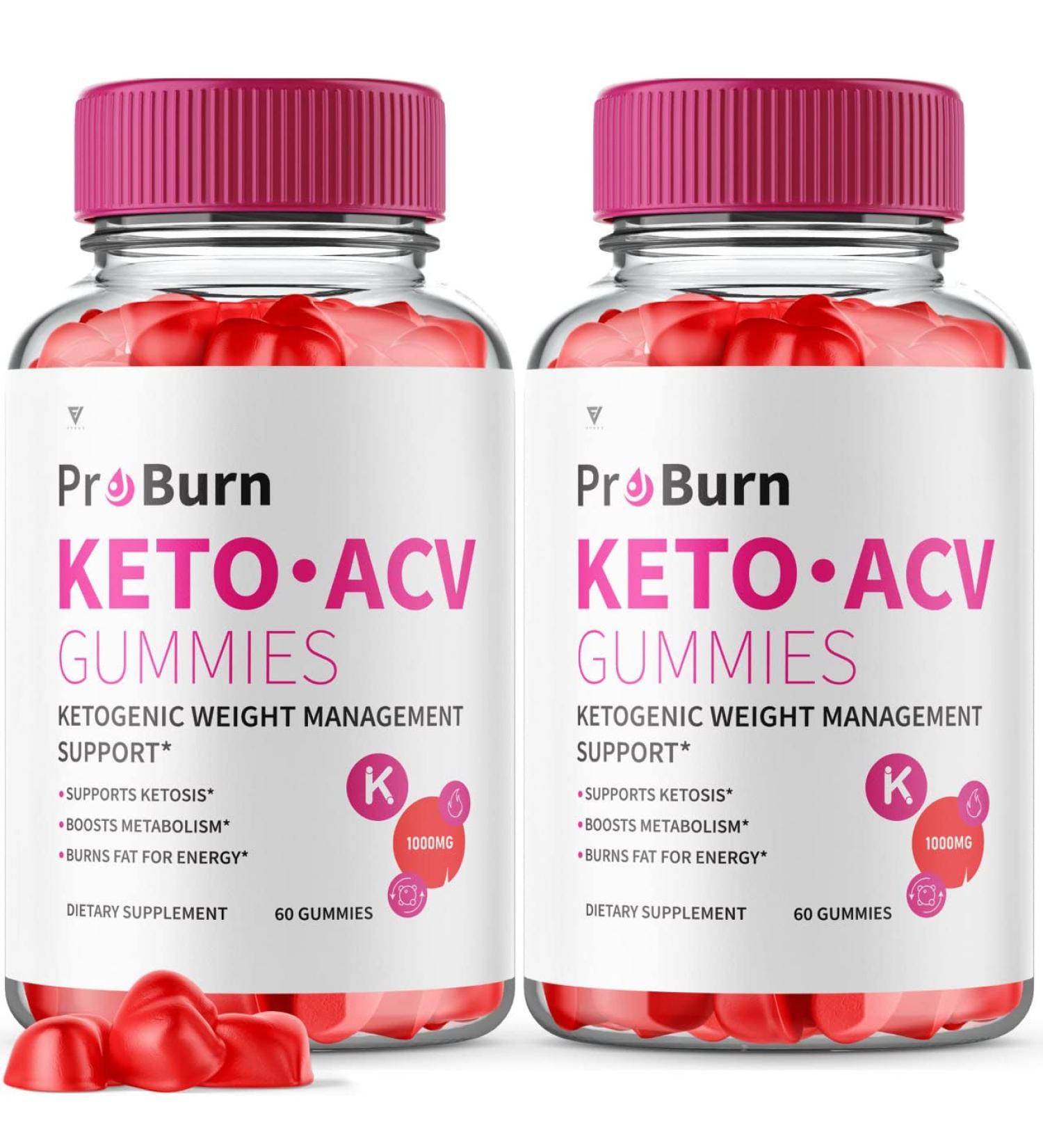Pro Burn Keto ACV Gummies - Advanced Weight Loss Formula with Apple Cider Vinegar, Beet Root Juice, Folate, B12 - 2 Pack (120 Gummies) - Buy Online on GoSupps.com