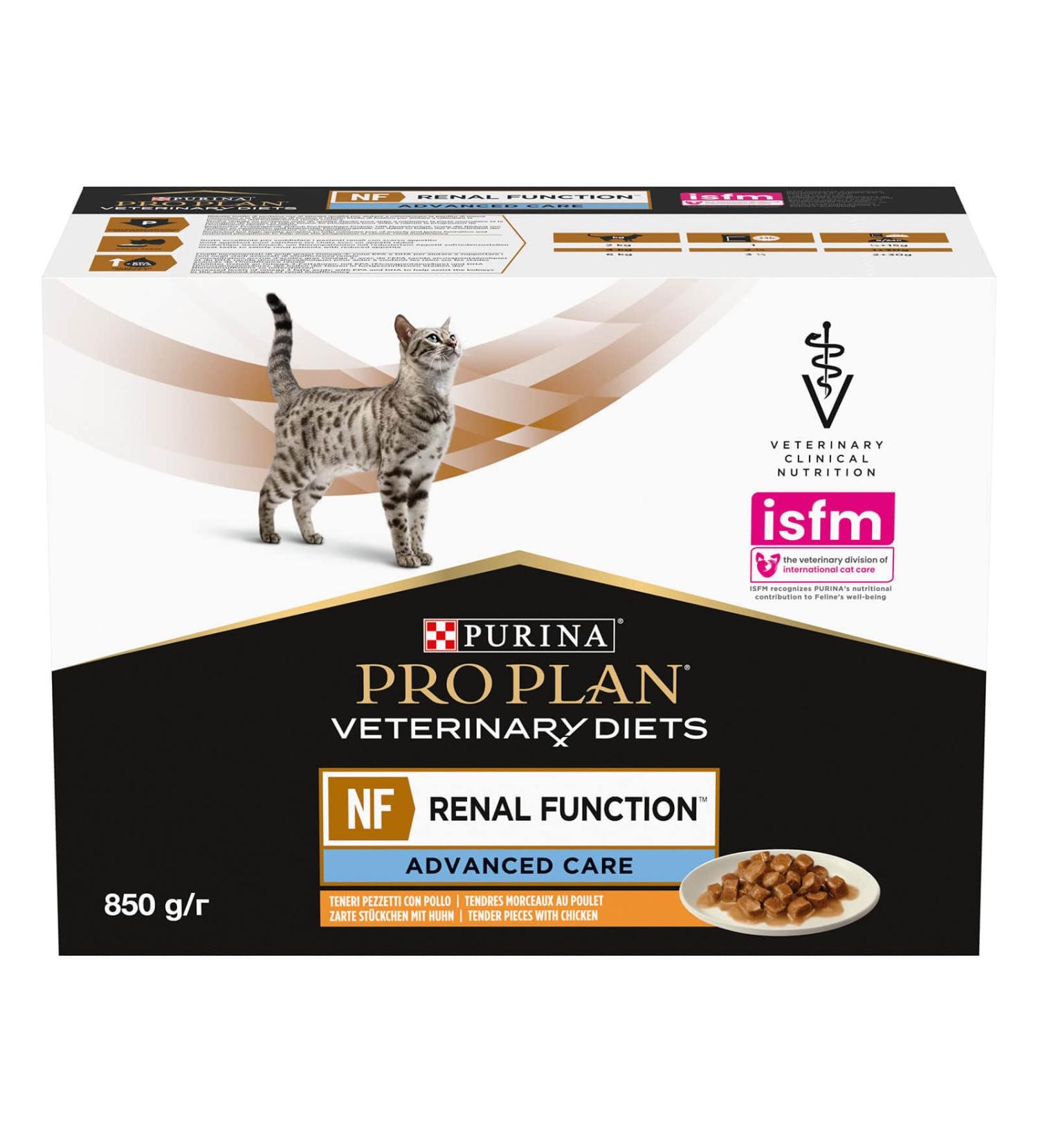 Proplan Pro Plan Veterinary Diet Nf Renal Function for Cats Chicken 10 Sachets 85 g - Buy Online on GoSupps.com