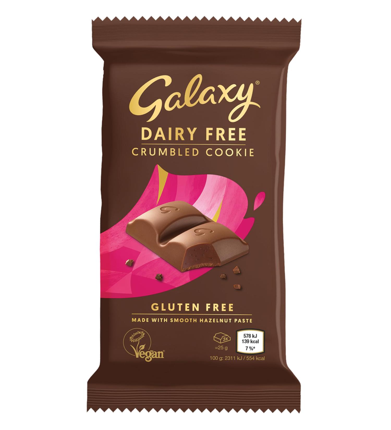  GALAXY Galaxy Vegan Dairy Free Crumbled Cookie Chocolate 100g - Buy Online on GoSupps.com