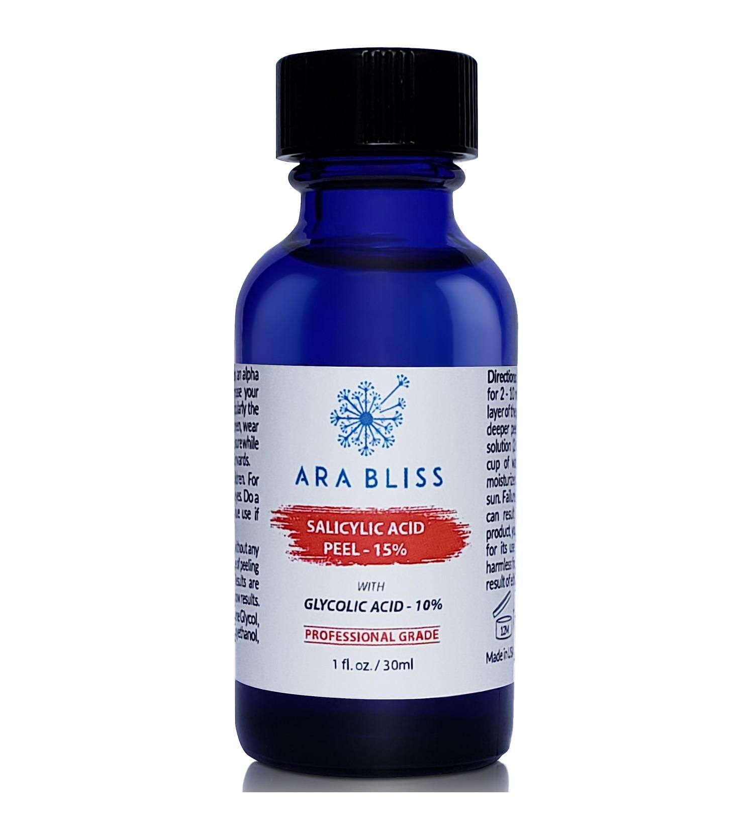 Salicylic Acid Peel 15% & Glycolic Acid 10% - AHA/BHA Chemical Peel for Acne Blackheads Pores & More - Fast International Shipping - Buy Online on GoSupps.com