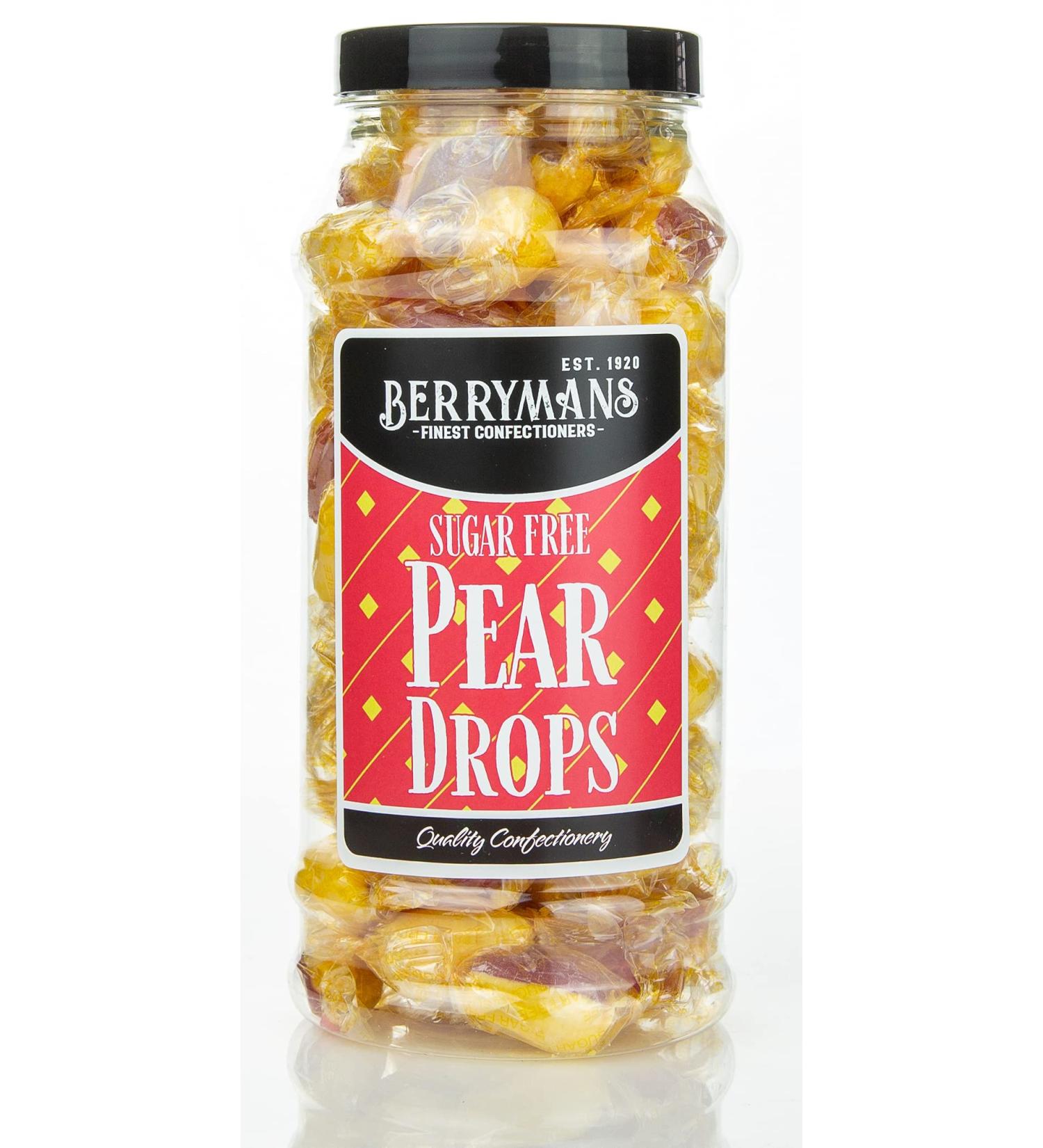 Original Sugar Free Pear Drops Retro Sweets Gift Jar by Berrymans Sweet Shop - Classic Sweets Traditional Taste. - Buy Online on GoSupps.com