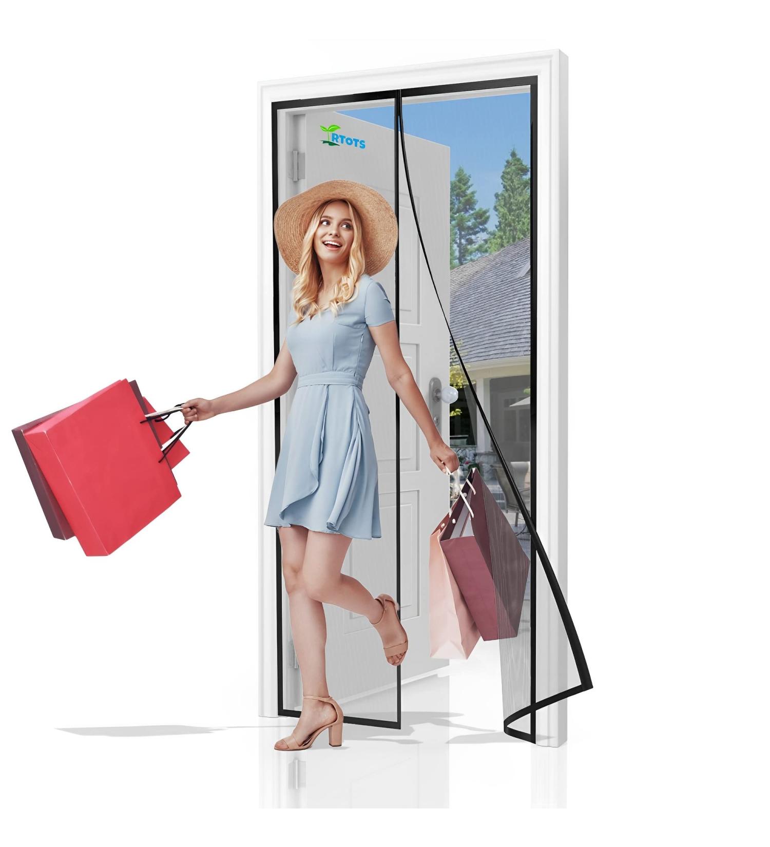 Fly Papers for Indoor Outdoor 290 x 230 cm Magnetic Flyscreen Net with Magnetic Block Closure Easy Installation Bug-Free Net for Flies/Mosquito Black Black 290x230cm/114x91inch/Width Height - Buy Online on GoSupps.com