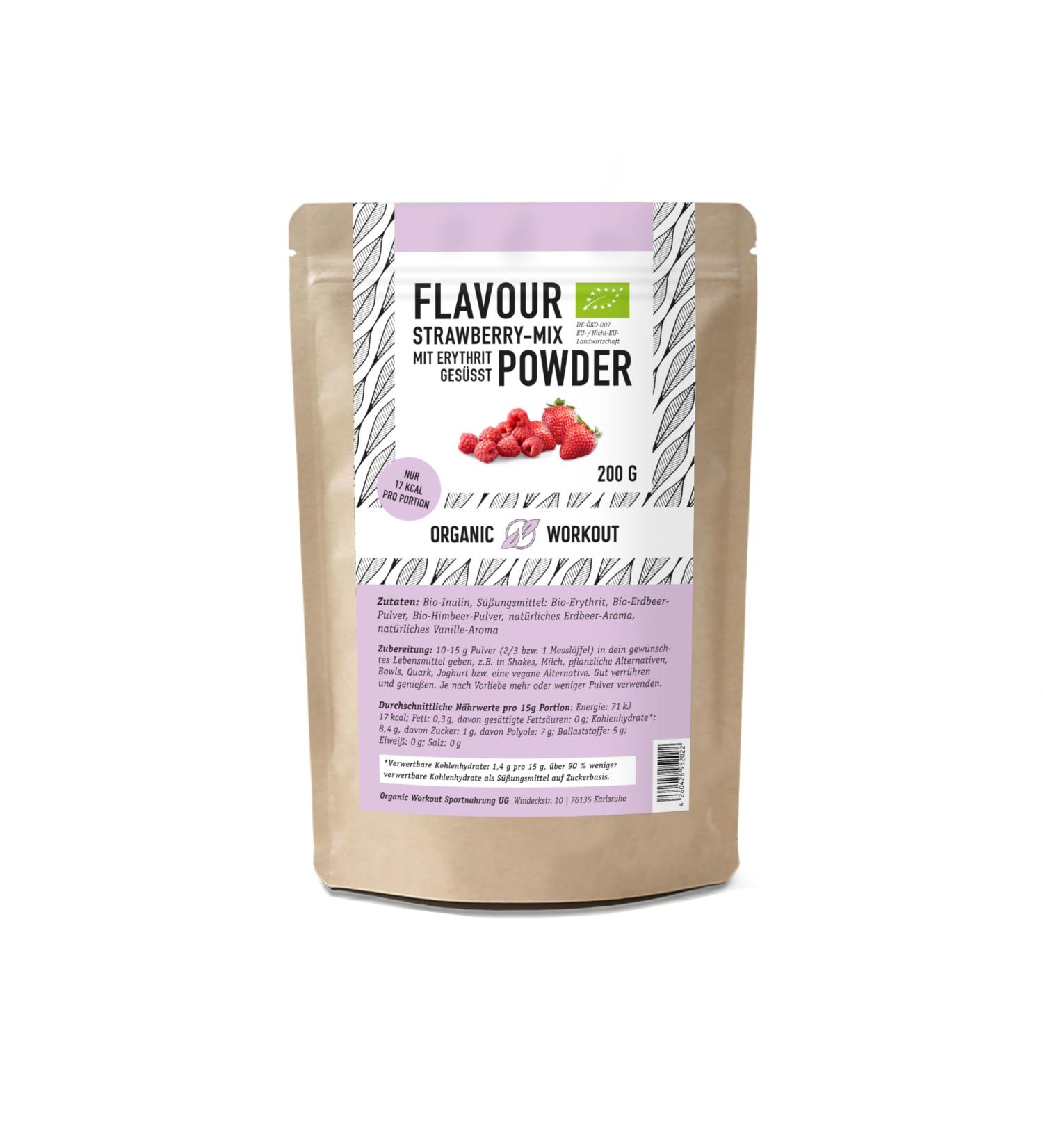 Organic Strawberry Taste Powder - Delicious & Sweet - No Artificial Sweeteners - Versatile Flavor for Food & Drinks - Perfect for Workouts - 1 Series - Buy Online on GoSupps.com