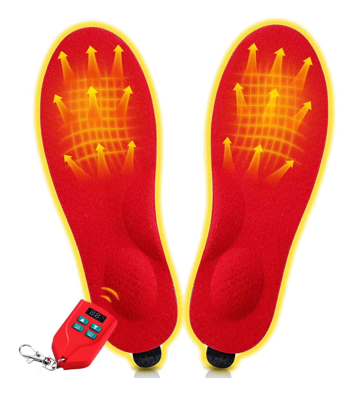 Rechargeable Heated Insoles with Remote Control - Wireless Foot Warmers for Men and Women - Perfect for Hunting, Fishing, Hiking, Camping - Size Large - Buy Online on GoSupps.com