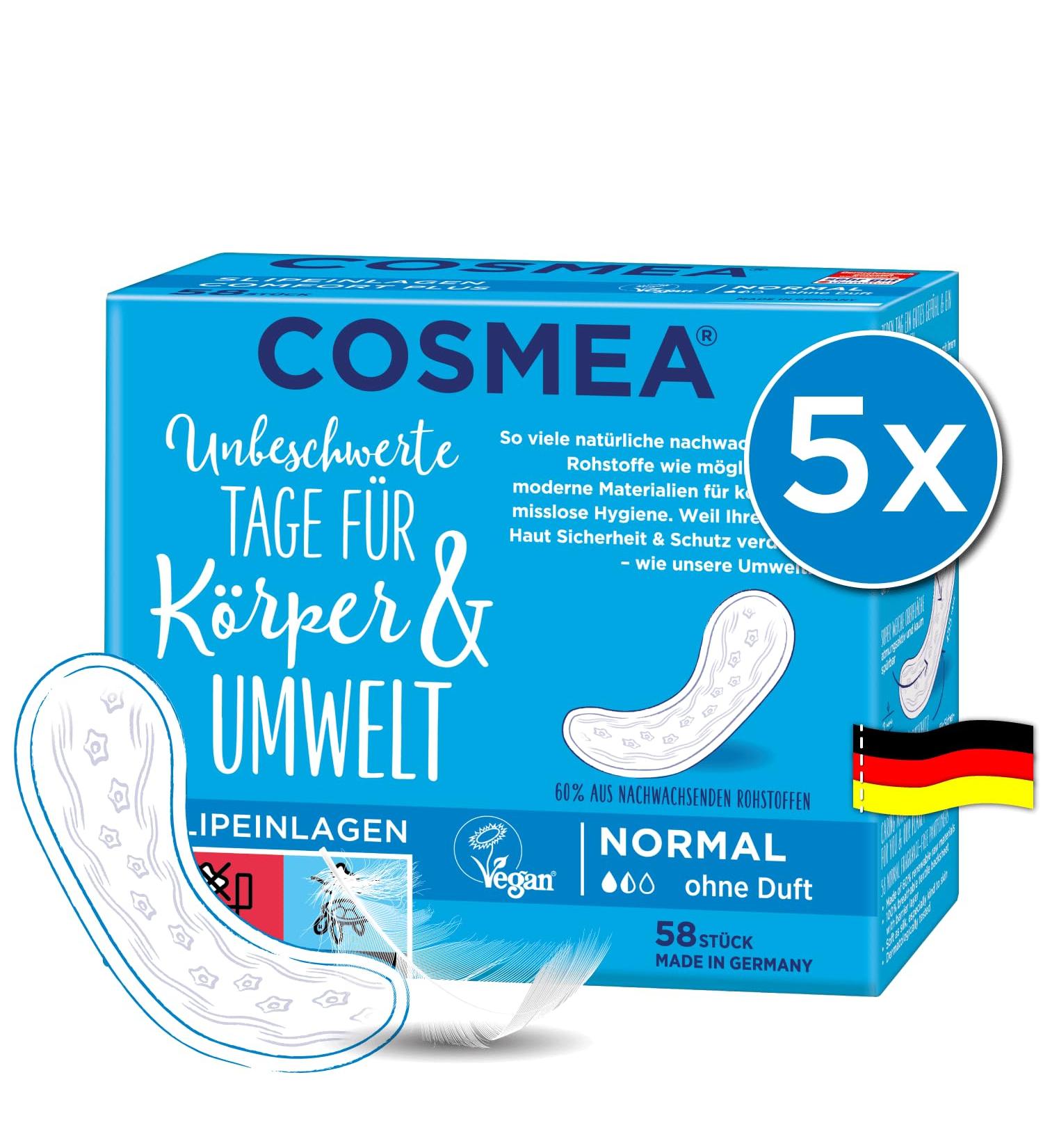 Cosmea Panty Liners Value Pack - 5x58 Pieces | Eco-Friendly Hygiene Pads for Daily Comfort - Buy Online on GoSupps.com
