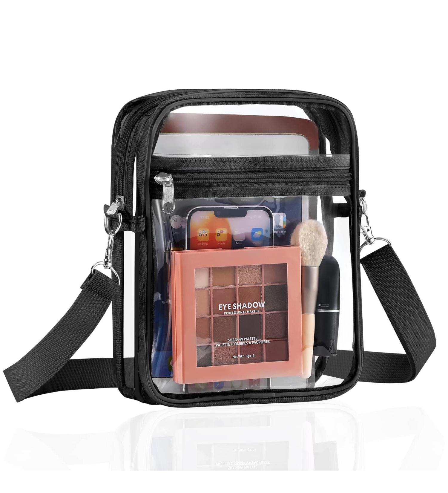 MoKo Clear Stadium Approved Crossbody Bag - Adjustable Strap Shoulder Purse for Events, Black - Buy Online on GoSupps.com