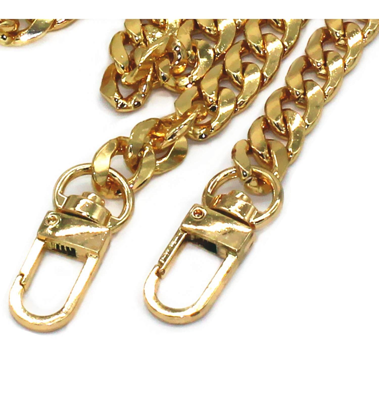 Model Worker DIY Iron Flat Chain Strap Handbag Chains Purse Chain Straps Shoulder Cross Body Replacement Straps with Metal Buckles (47"  Gold) 47" Gold - Buy Online on GoSupps.com