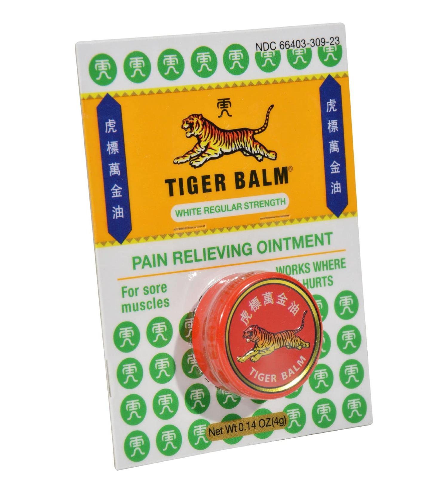 Tiger Balm Pain Relieving Ointment White Regular Strength 0.14 oz (4 g)