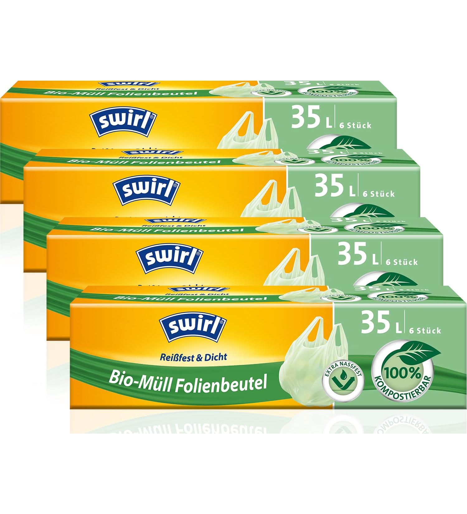Organic Waste Foil Bags with Handle - 35L 6 Bags Green 10 Pieces (Pack of 4) | Eco-Friendly eCommerce - Buy Online on GoSupps.com
