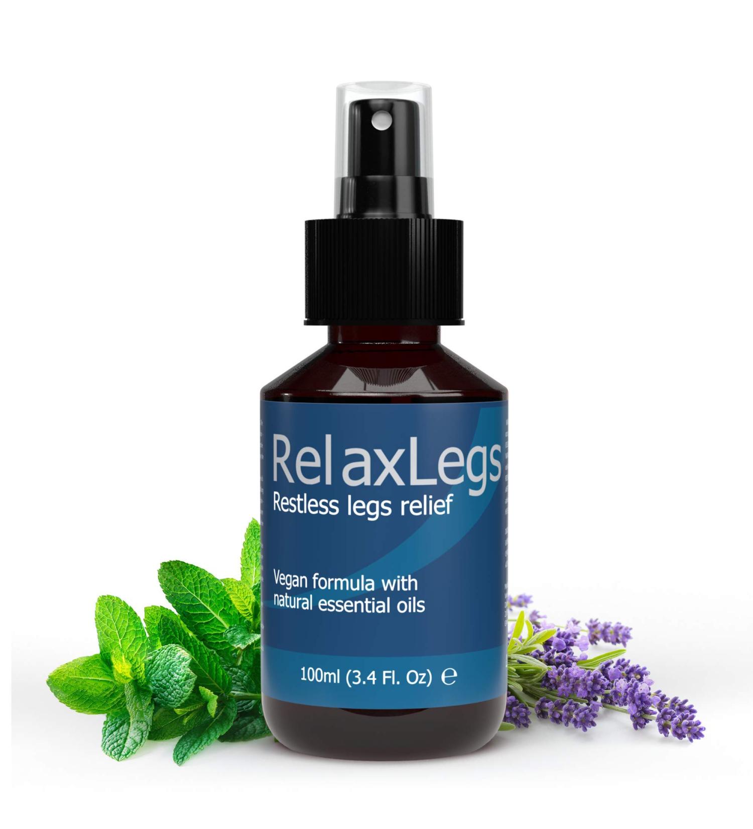 RelaxLegs Restless Legs Relief Spray - Effective Magnesium Muscle Relaxant for Leg Cramps & Ache Relief - 100ml - Buy Online on GoSupps.com