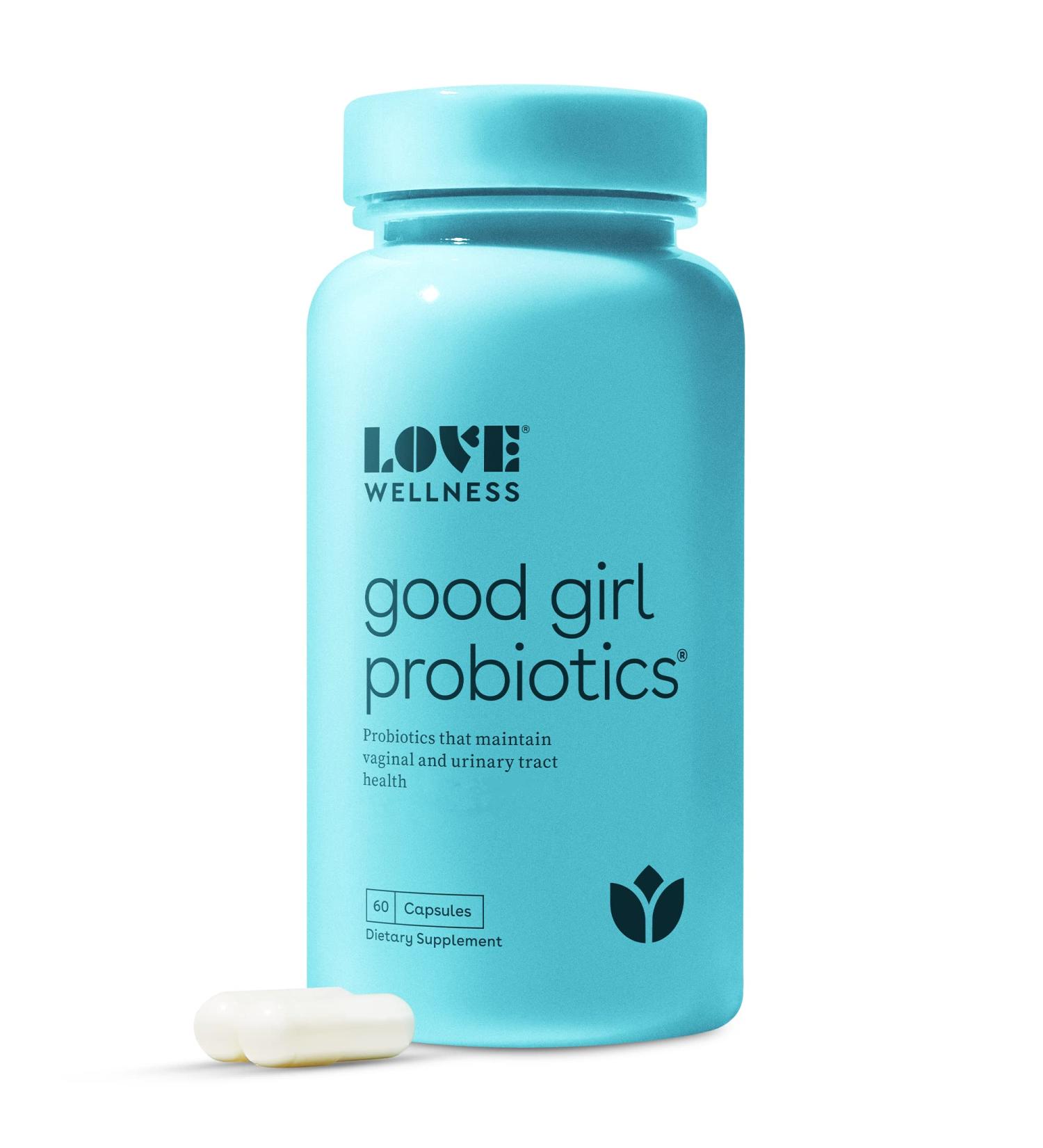 Love Wellness Good Girl Vaginal Probiotics 60 Capsules - Feminine Health Support for Vaginal Flora & Urinary Tract - Balance pH Levels - Dairy & Gluten-Free - Buy Online on GoSupps.com