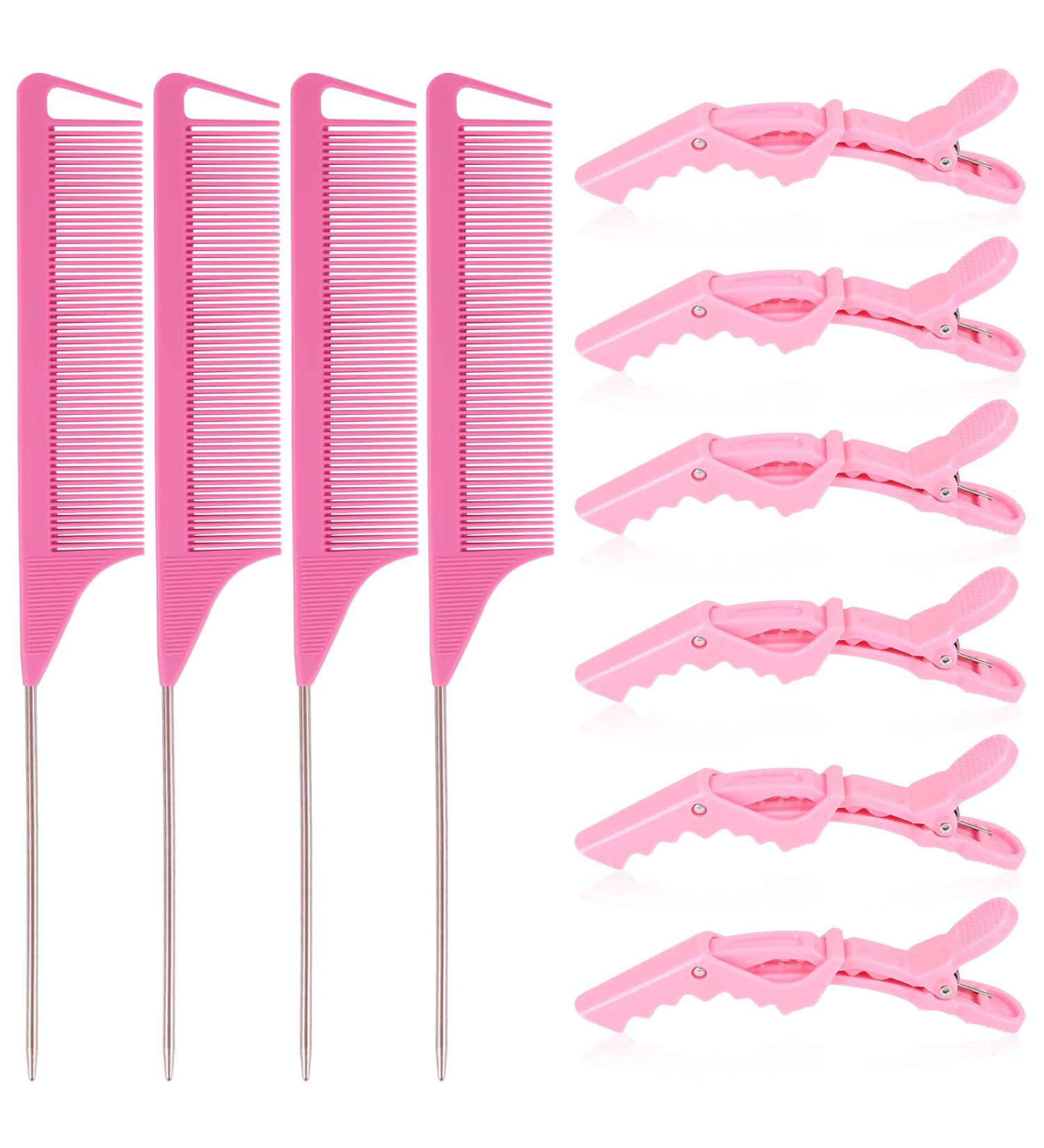 10Pcs Rat Tail Combs Set - Hair Parting Comb, Alligator Styling Clips, Carbon Fiber Teasing Combs - Salon/Home Stylist Braiding Tools - Heat Resistant - 10Pcs/Set(B) - Buy Online on GoSupps.com