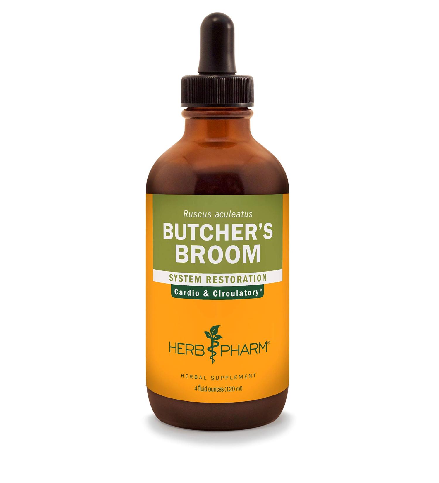 Herb Pharm Butcher's Broom Liquid Extract for Cardiovascular and Circulatory Support - 4 Ounce 4 Fl Oz (Pack of 1) - Buy Online on GoSupps.com