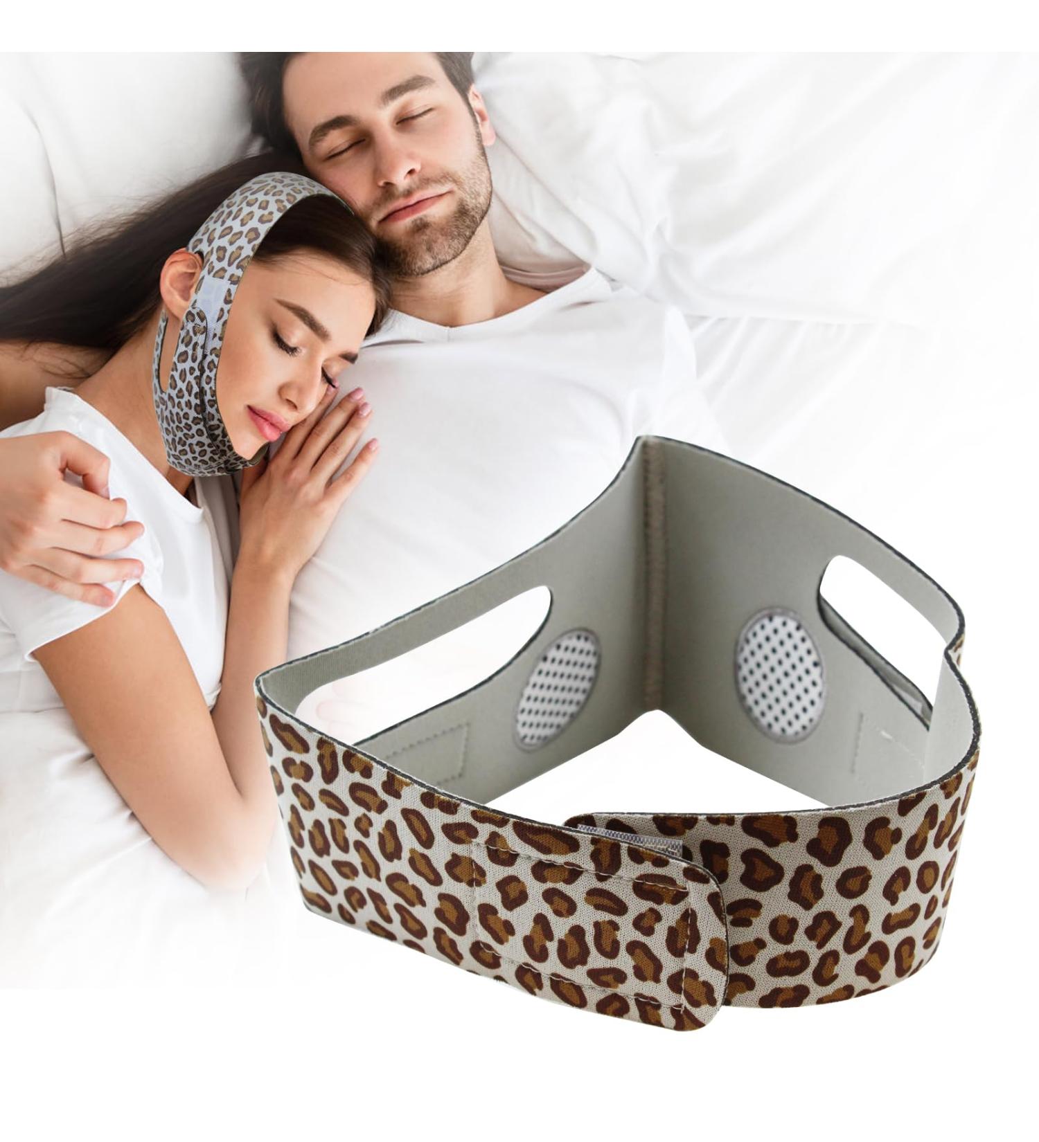 Anti Snoring Chin Strap - Adjustable & Breathable for Women - Leopard Print Head Strap - Stop Snoring Devices by Ambreview - Buy Online on GoSupps.com