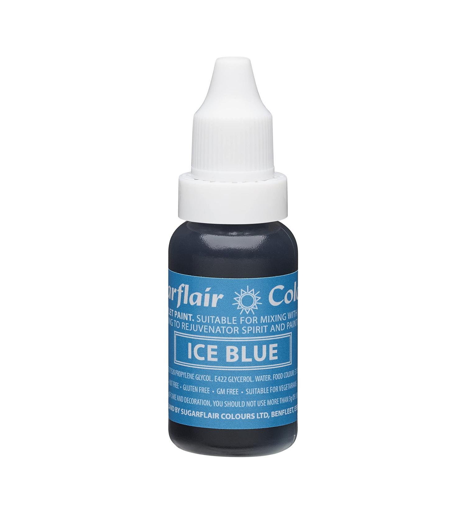 Sugarflair Ice Blue Liquid Food Colouring Droplet For Colouring Royal Icing Sugarpaste Buttercream Sugarpaste Also For Painting & Can Be Used With An Airbrush - 14ml