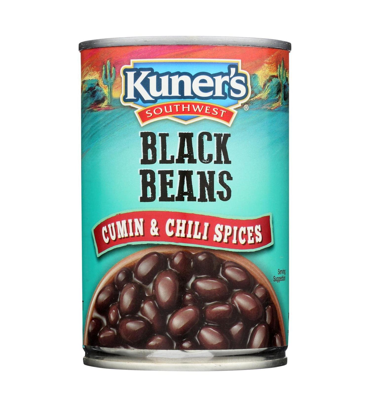 Kunerâ€™s Southwest Canned Black Beans with Cumin & Chili Spices â€“ 12 Pack, Vegetarian, Non-GMO, Gluten-Free, 15 oz - Buy Online on GoSupps.com