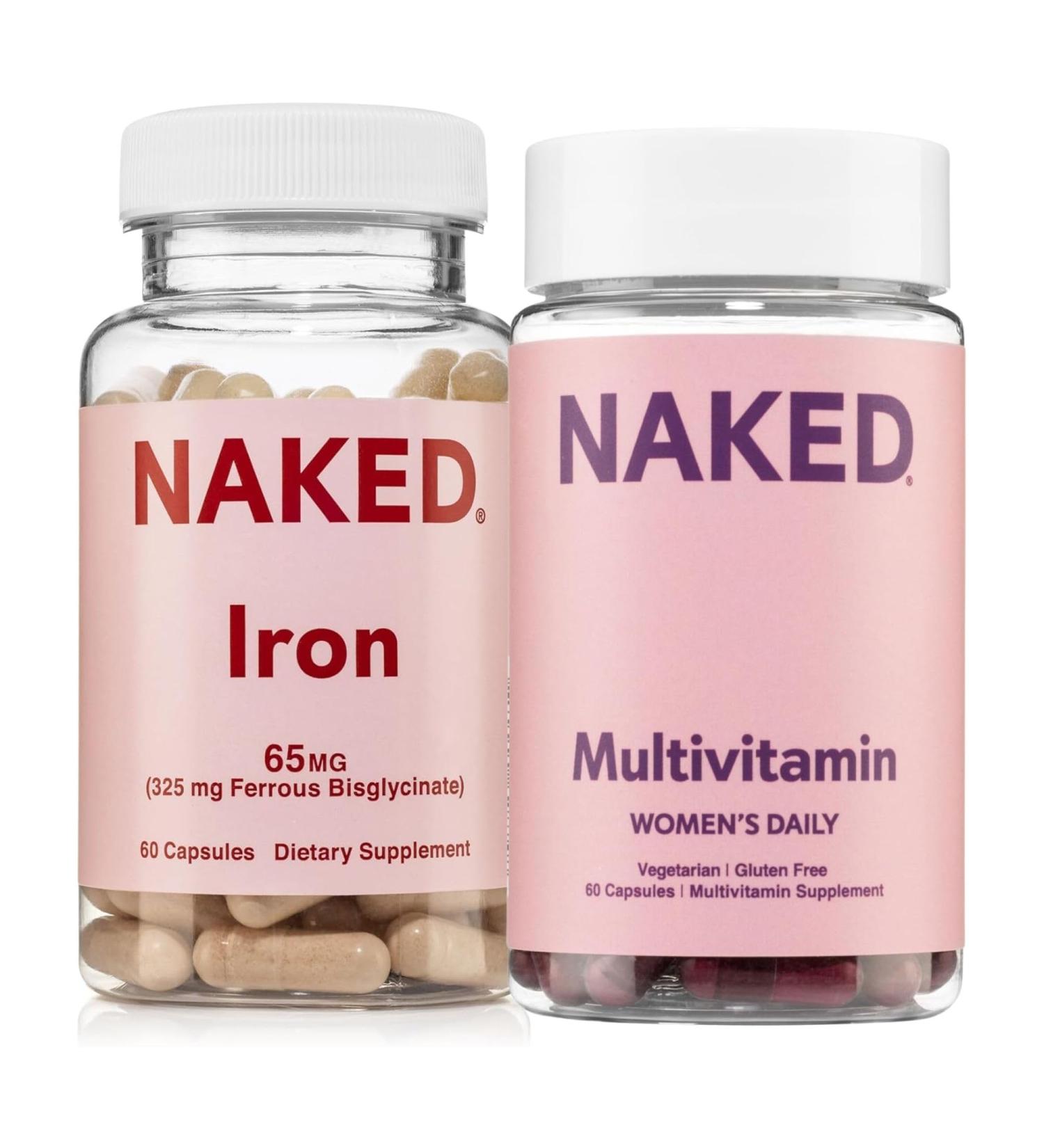 Naked Iron Supplement + Women s Multi High Potency Iron Supplement & Daily Multivitamin for Energy Red Blood Cell & Immune Support - Buy Online on GoSupps.com