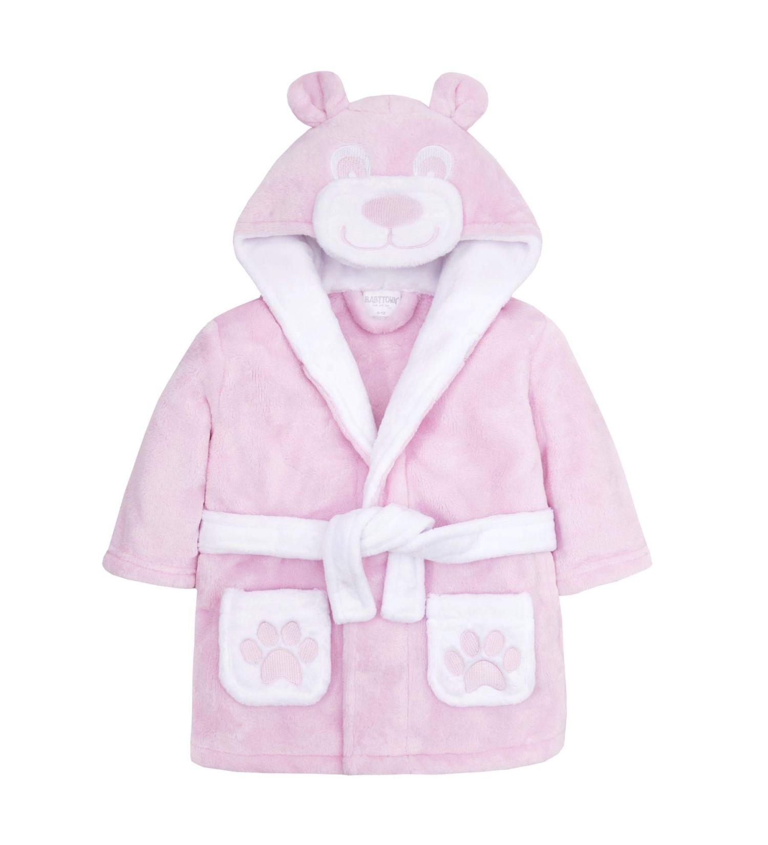 Undercover Lingerie Baby Toddler Soft Fleece Hooded Bathrobe 12-18 Months - Pink Teddy Robe - Buy Online on GoSupps.com