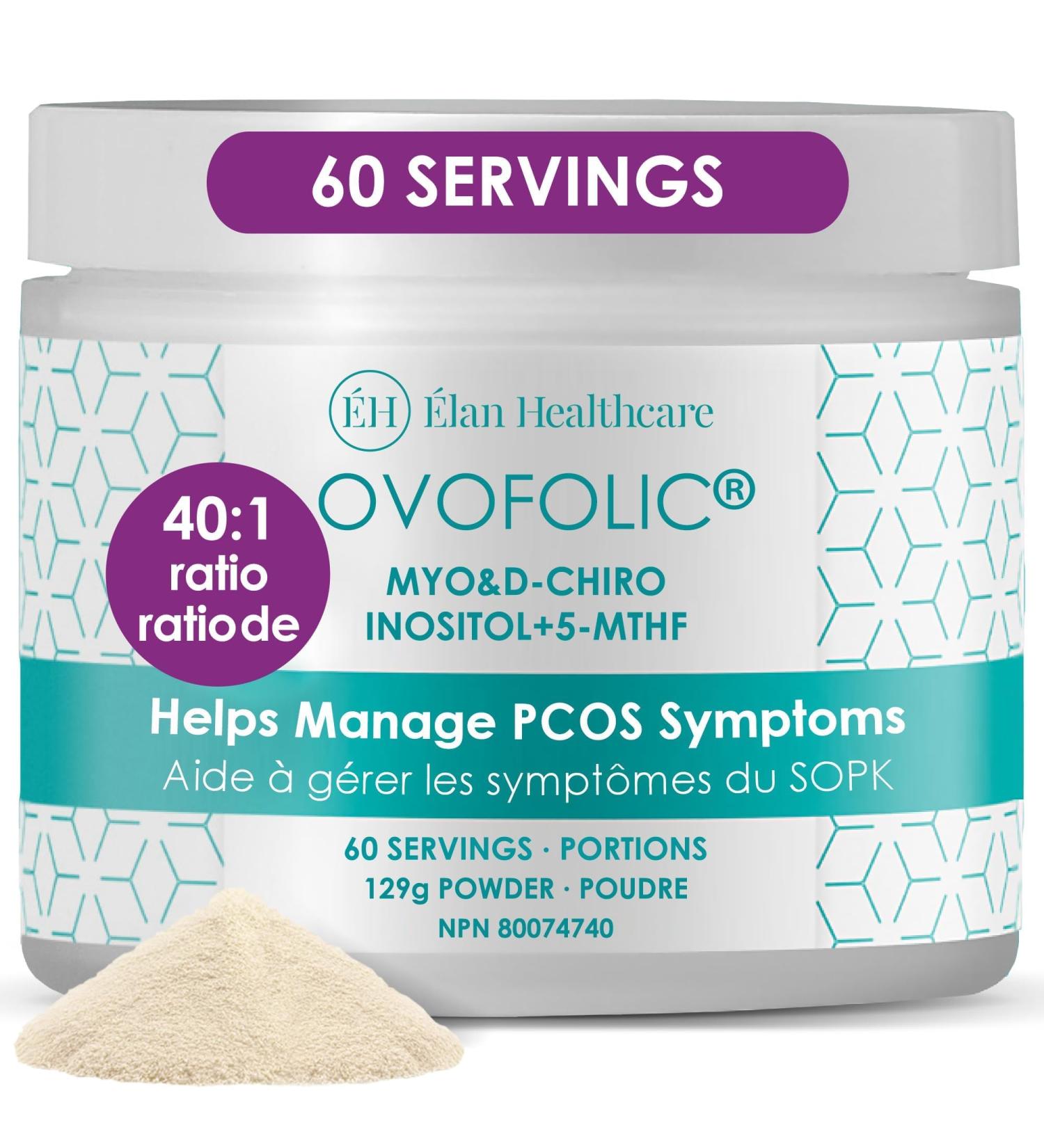 Ovofolic PCOS Supplement for Women - Boost Fertility Hormonal Balance and PCOS Support - Myo-Inositol D-Chiro Inositol Active Folate - High Potency PCOS Supplements (60 Servings 129g Jar) 129 g (Pack of 1) - Buy Online on GoSupps.com