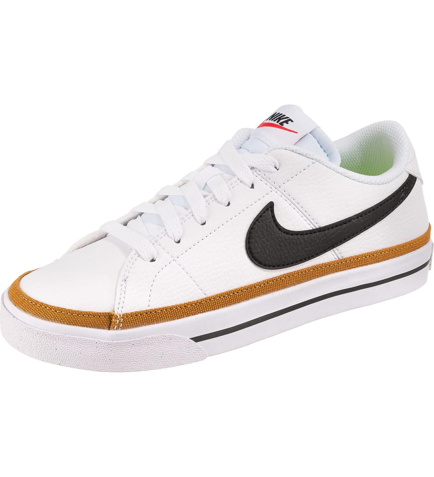 Nike Women's Court Legacy Next Nature Tennis Shoe - White/Black-Desert Ochre-Team Orange | Size 39 EU - Shop Internationally - Buy Online on GoSupps.com