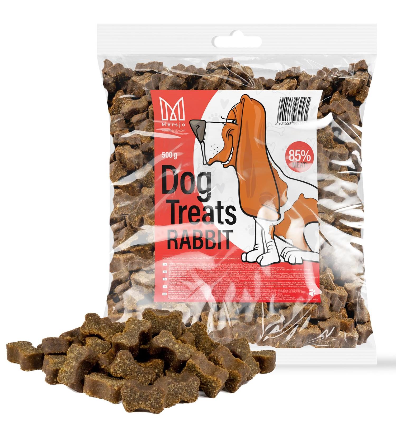 Mersjo Dog Snacks - 500g Training Treats for All Breeds | Gently Dried Meat Delicacies for Dogs & Rabbits - Buy Online on GoSupps.com