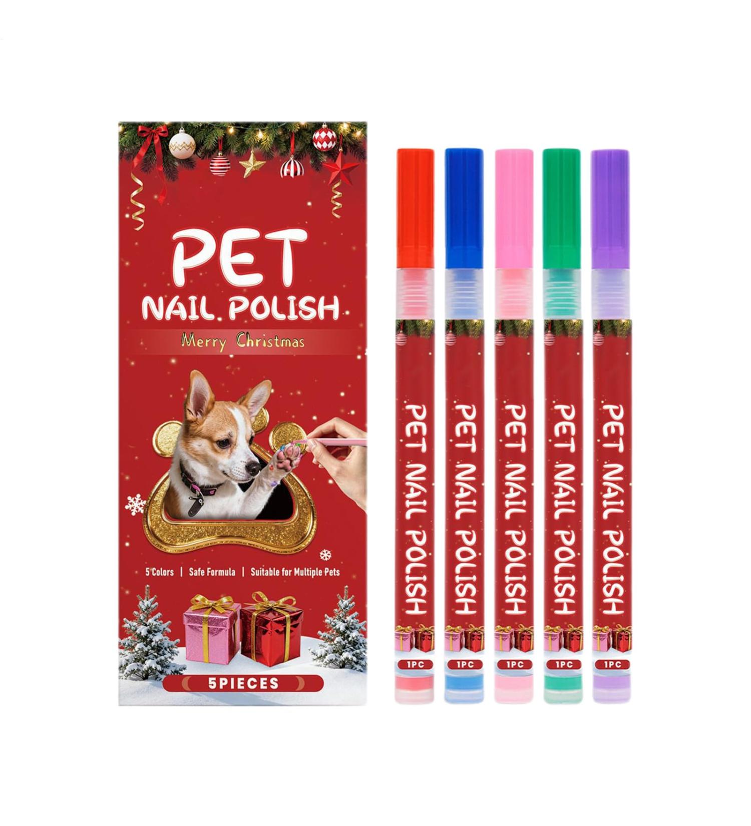 Dog Nail Polish 5 Pack Safe Nail Polish for Small Medium and Large Breeds for Daily Wear Travel Holiday Birthday Party Photo Shoot Nail Polish - Buy Online on GoSupps.com