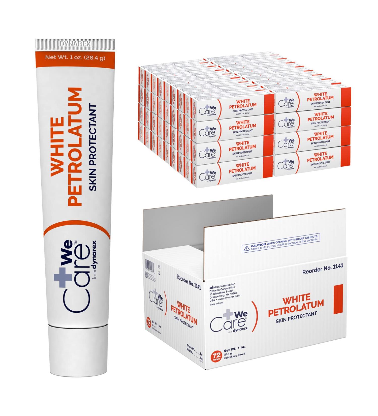 72-Count Dynarex White Petrolatum Petroleum Jelly Tubes for Dry, Cracked Skin - Soothing Relief for Minor Irritations - 1 oz - Buy Online on GoSupps.com