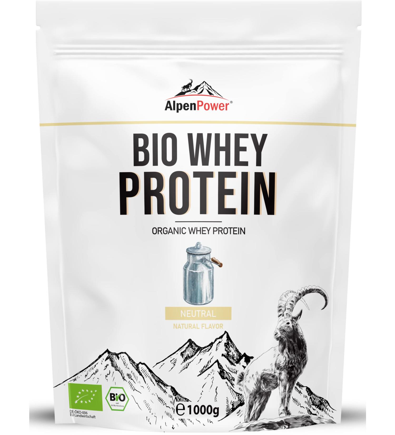 Buy Alpenpower Bio Whey Protein Neutral 1 kg - 100% Natural No Additives High-Quality CFM Protein from Organic Alpine Milk - Optimal Nutrition for Fitness - Buy Online on GoSupps.com