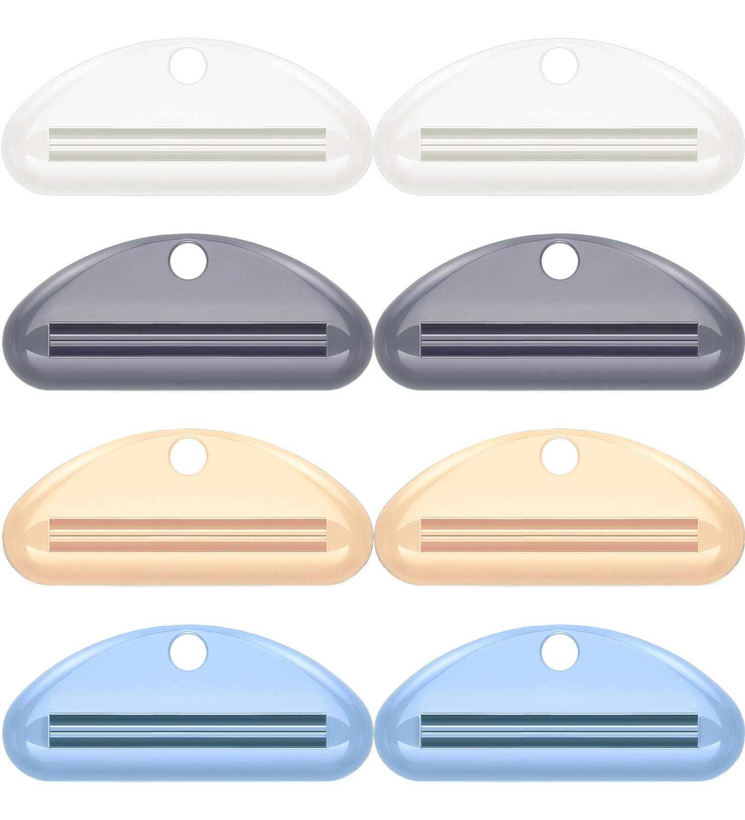 8 Pieces Toothpaste Tube Squeezer Dispenser Clips - Bathroom Essentials (Yellow Gray Blue White) - Buy Online on GoSupps.com