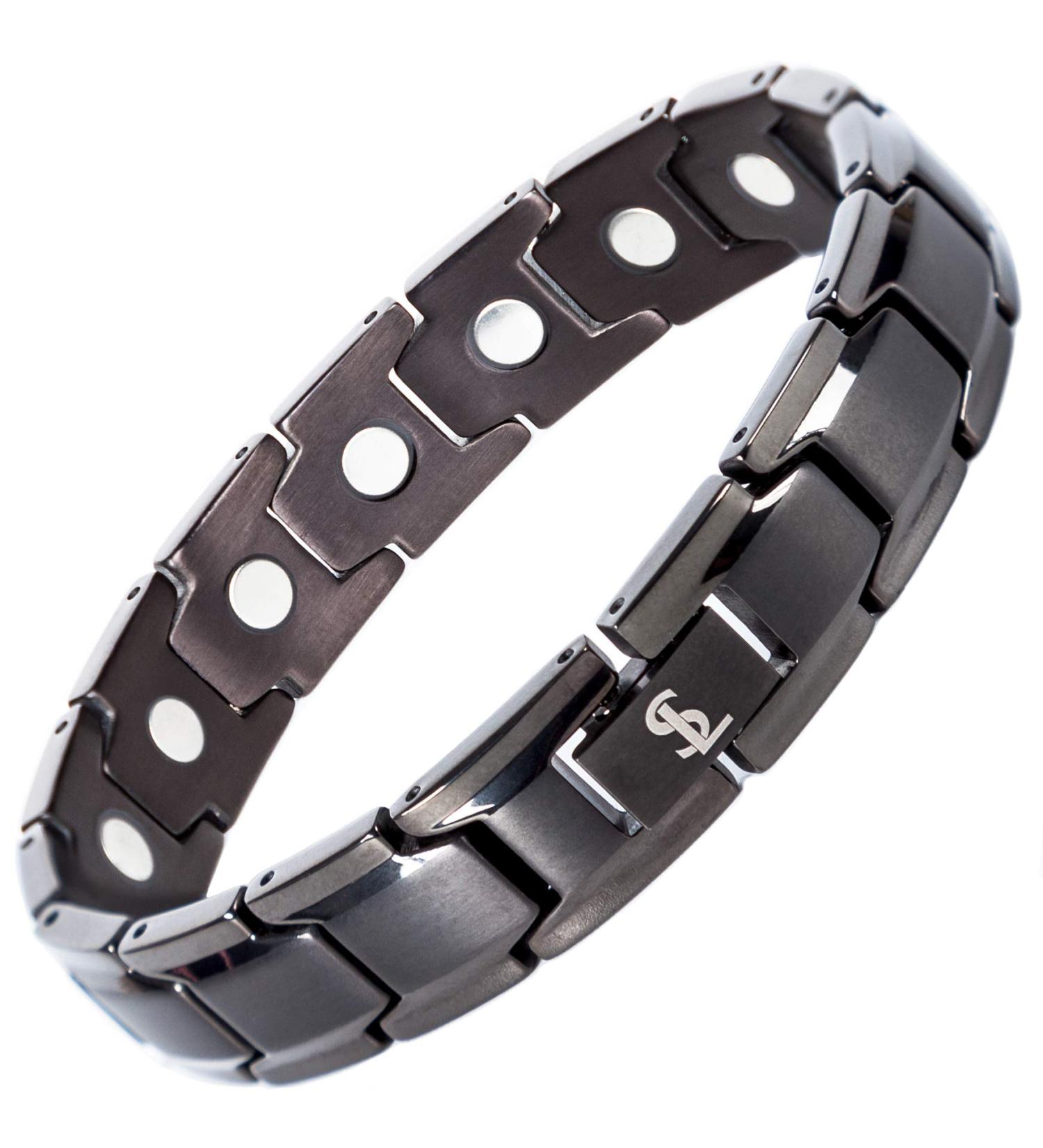 Titanium Magnetic Therapy Bracelet for Arthritis & Carpal Tunnel Pain Relief - Gunmetal Gray Men's & Women's Bracelet - Buy Online on GoSupps.com