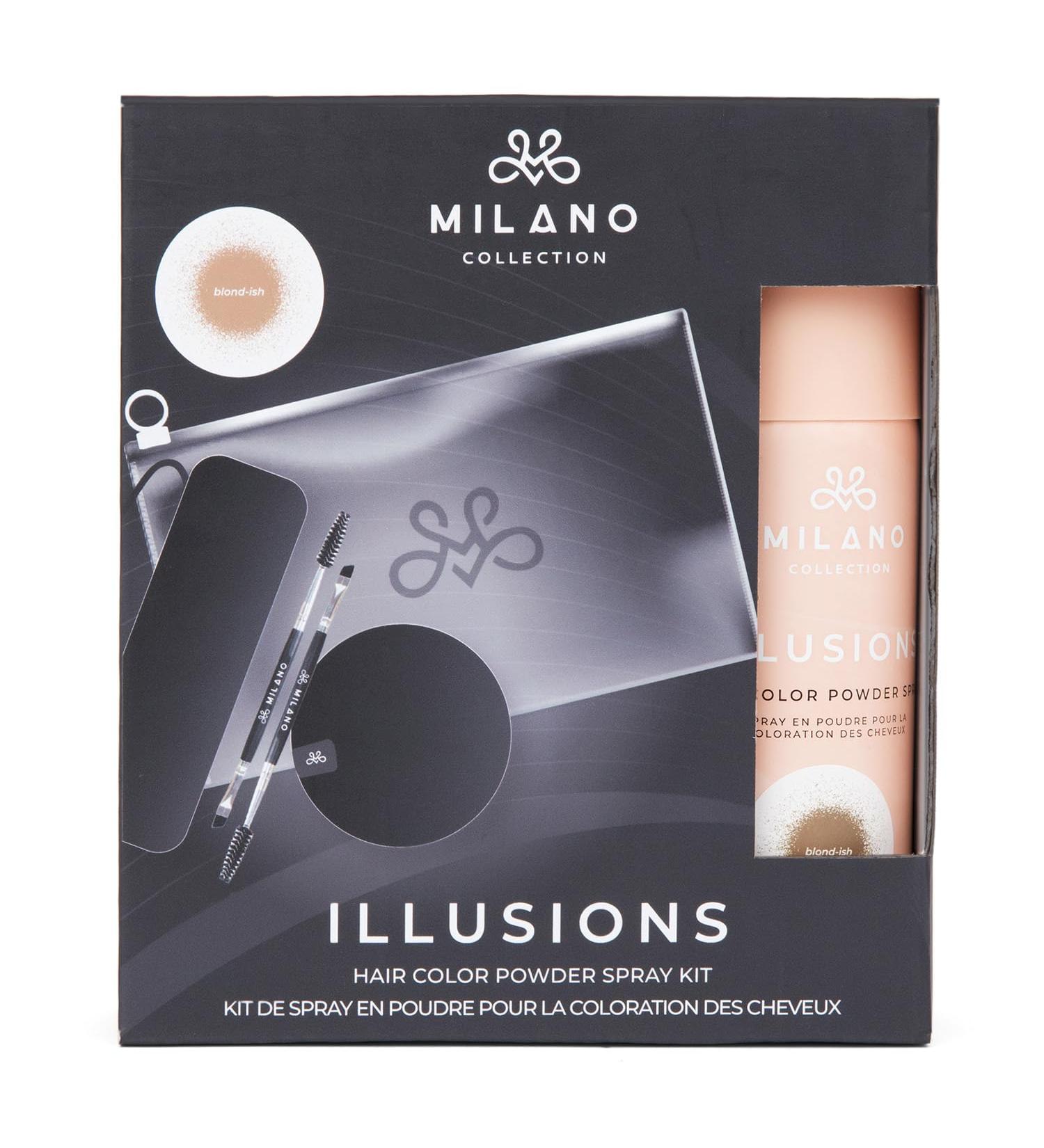 Milano Illusions Kit Includes Blond-ish Hair Color Powder Spray Protector Band Spray Removal Band Two Spoolie Hairline Brushes Storage Bag Kit Hair Color Powder Spray - Blondish - Buy Online on GoSupps.com
