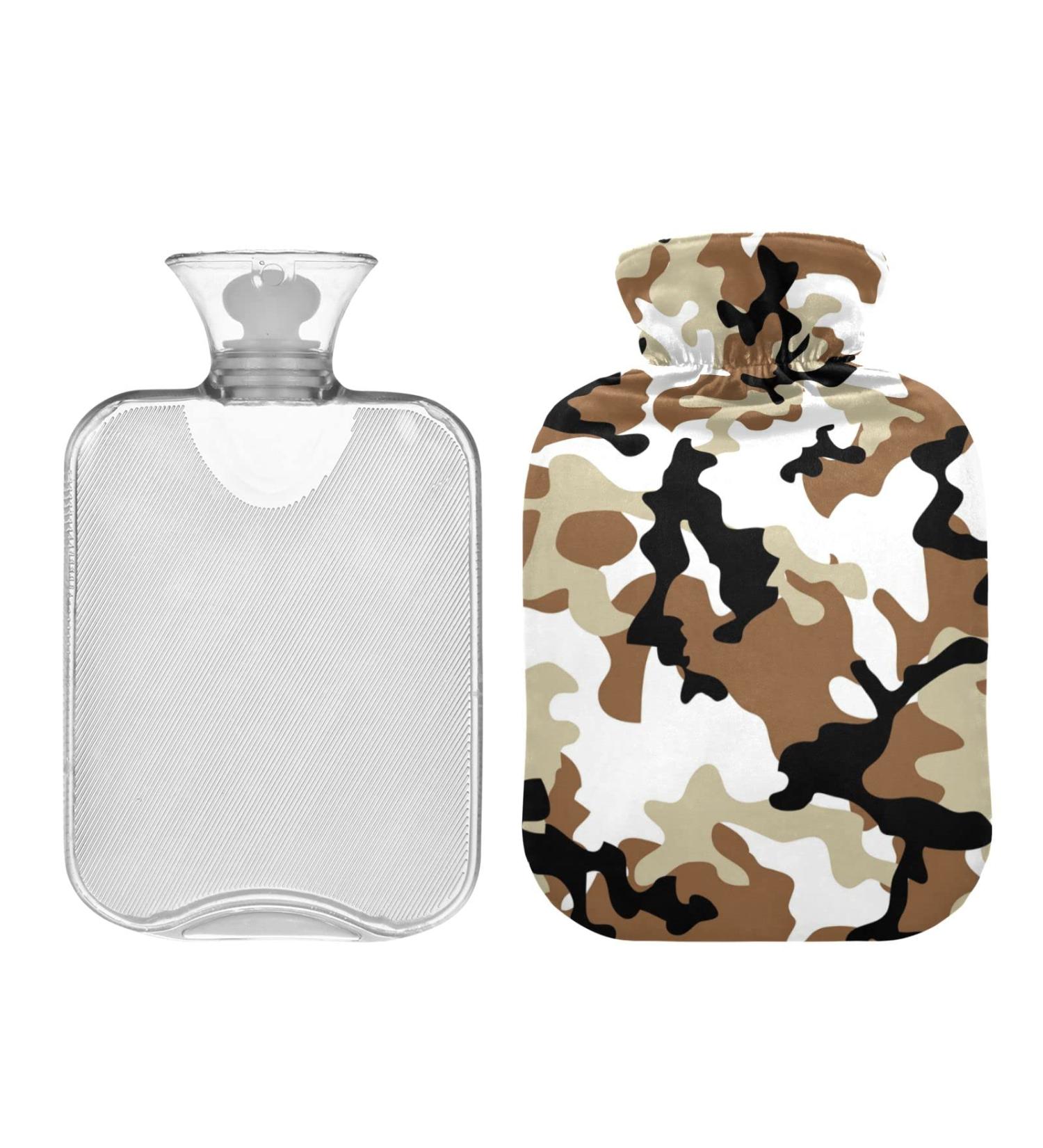 Hot Water Bottle 2L with Camouflage Cover | Desert Hot Water Bag for Pain Relief & Winter Warmth - Buy Online on GoSupps.com