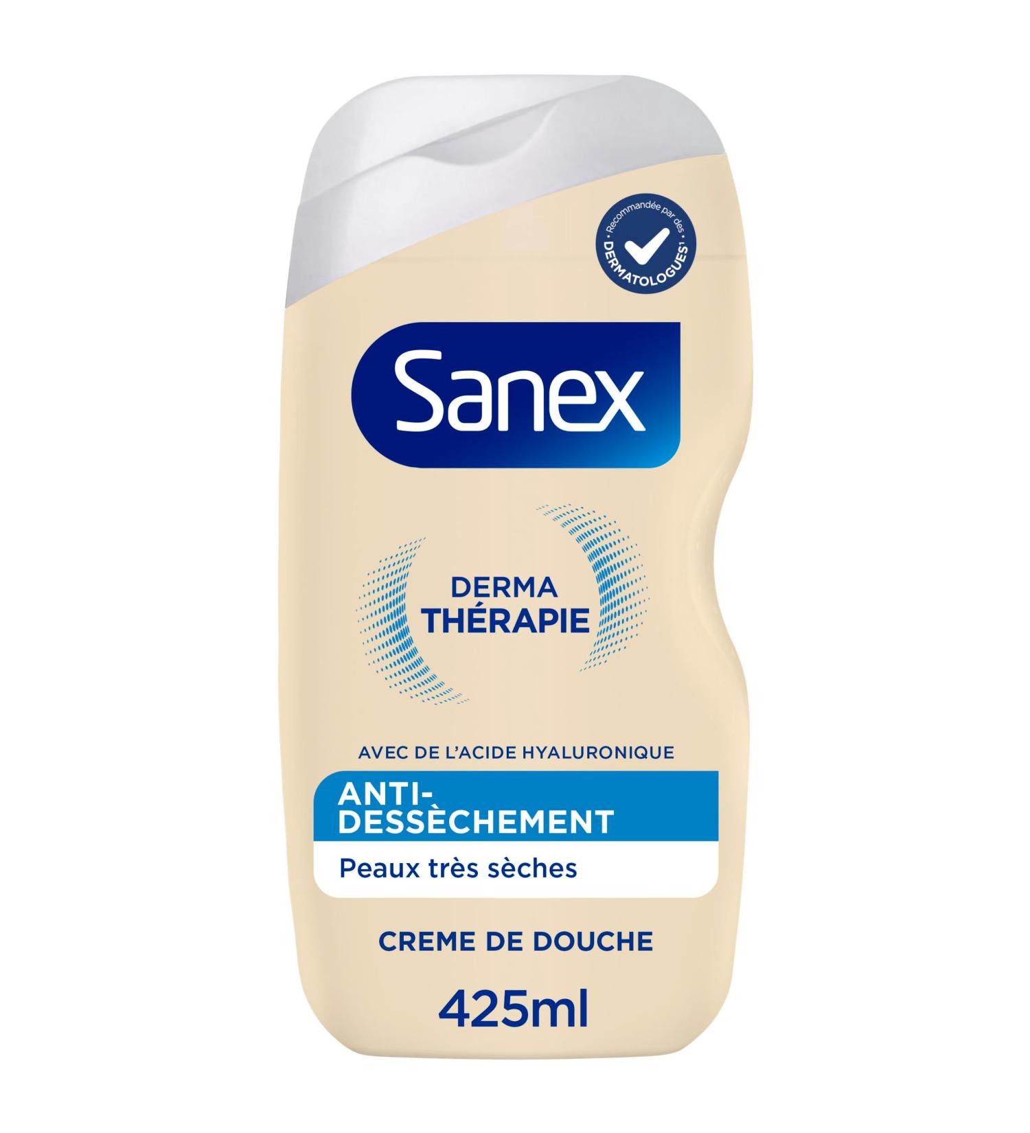 SANEX - Derma Th rapie - Cr me de douche anti-dess chement - Gel Douche - Peaux tr s s ches - R duit les d mangeaisons - Complexe d acides amin s et acide hyaluronique - 425ml Secheresse Cutan e - Buy Online on GoSupps.com