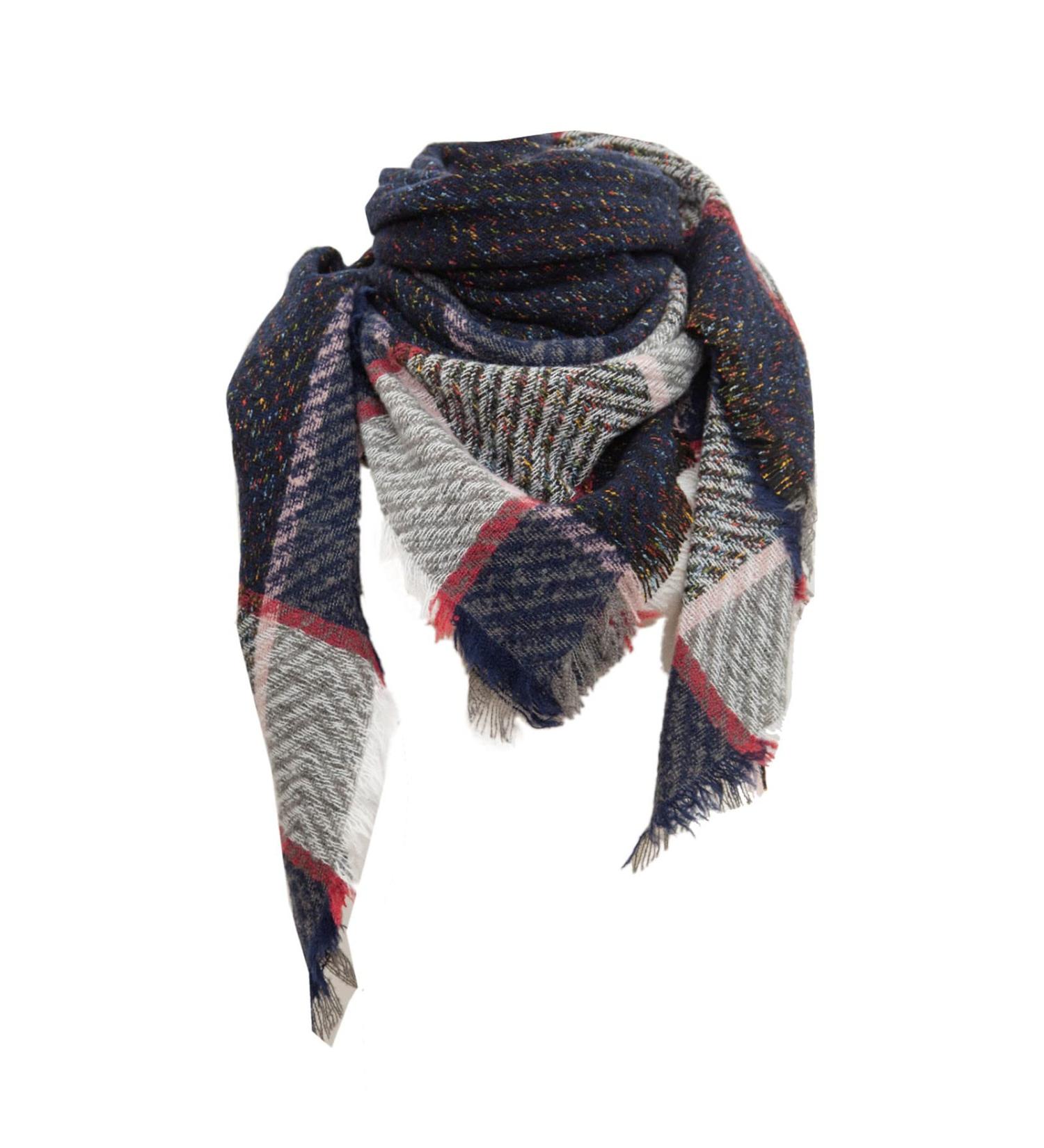 Hanxiulin Women's Triangular Scarf - Warm Autumn Poncho Wrap & Button Towel - Classic Marine Design - Buy Online on GoSupps.com