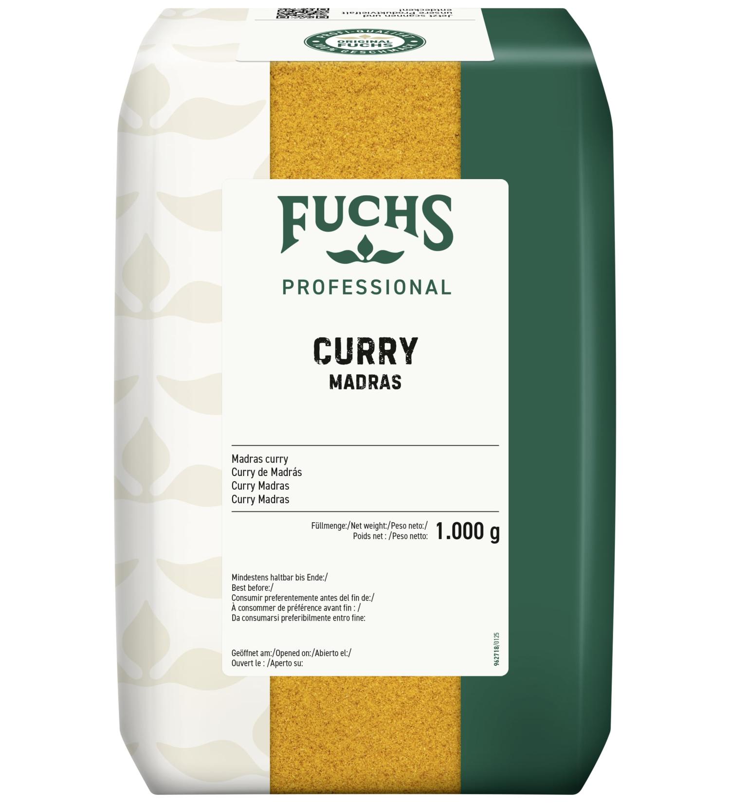 Fuchs Professional - Curry Madras | Pour les plats au curry doux tels que les sauces ou les plats base de riz | Qualit professionnelle pour les gros consommateurs | 1 kg dans un sac - Buy Online on GoSupps.com