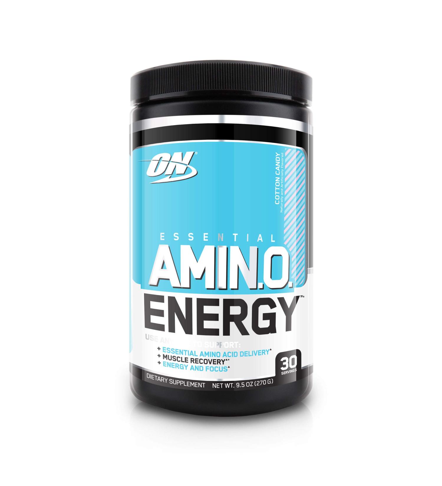Optimum Nutrition Amino Energy - Cotton Candy Pre Workout Powder with Green Tea, BCAA, Amino Acids, Keto Friendly Formula, Green Coffee Extract - 30 Servings - Buy Online on GoSupps.com