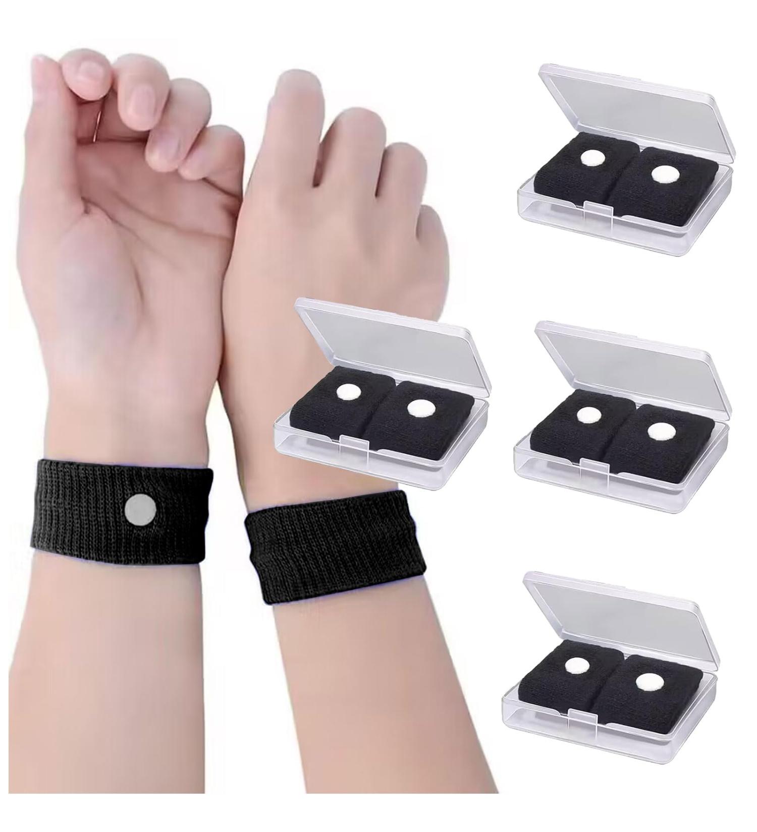 Acupressure Tape & Bracelets for Nausea Relief | 4-Pair Set | Pregnancy & Motion Sickness Support - Buy Online on GoSupps.com