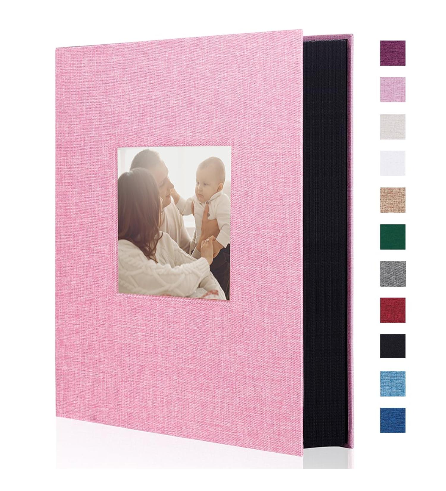 Miaikoe 6x4 Photo Album - 300 Pockets Large Capacity Linen Album for Family Wedding- Holds 300 Horizontal 10x15cm Photos - Pink - Buy Online on GoSupps.com